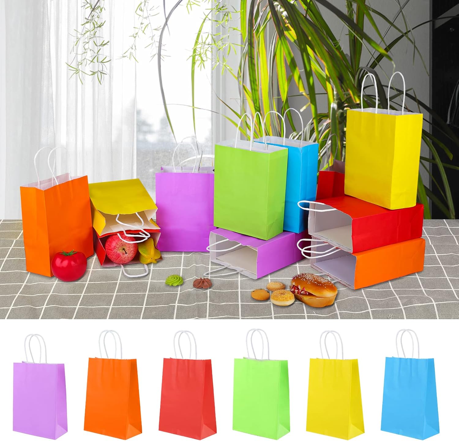 XPCARE 32Pcs Kraft Paper Gift Bags with Handles