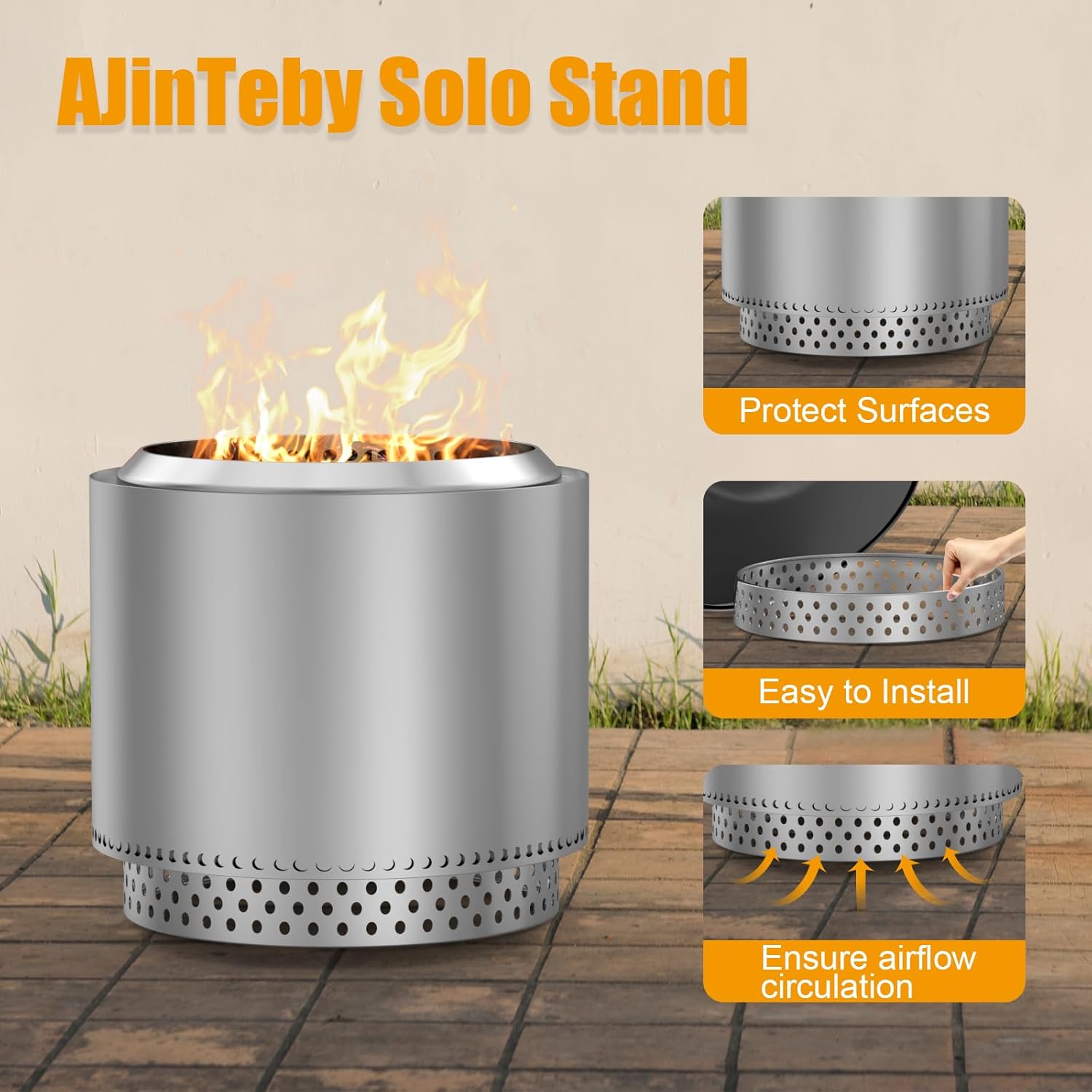 AJinTeby Yukon Fire Pit Stand for Solo Stove 27 Inch