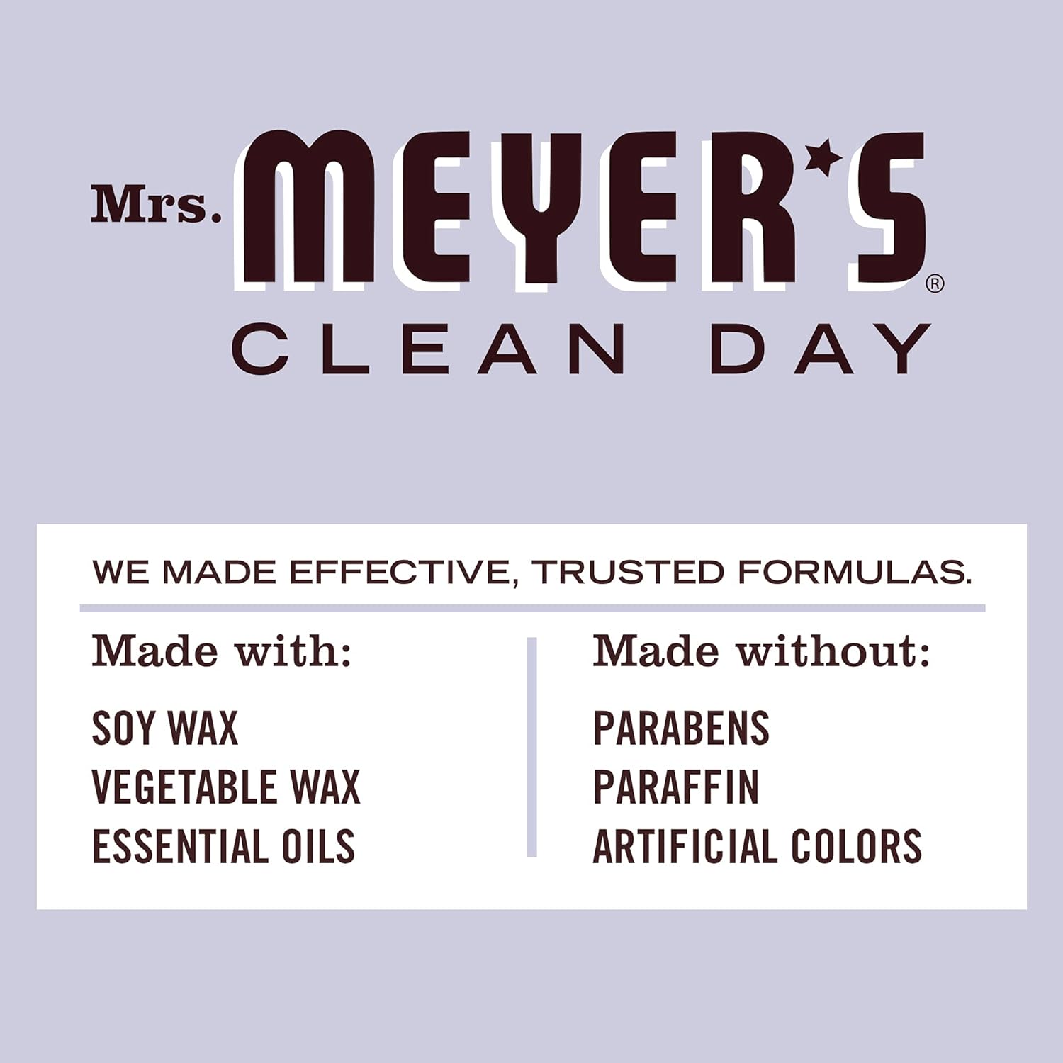 Mrs Meyers Lavender Soy Candle 12 Hour Burn