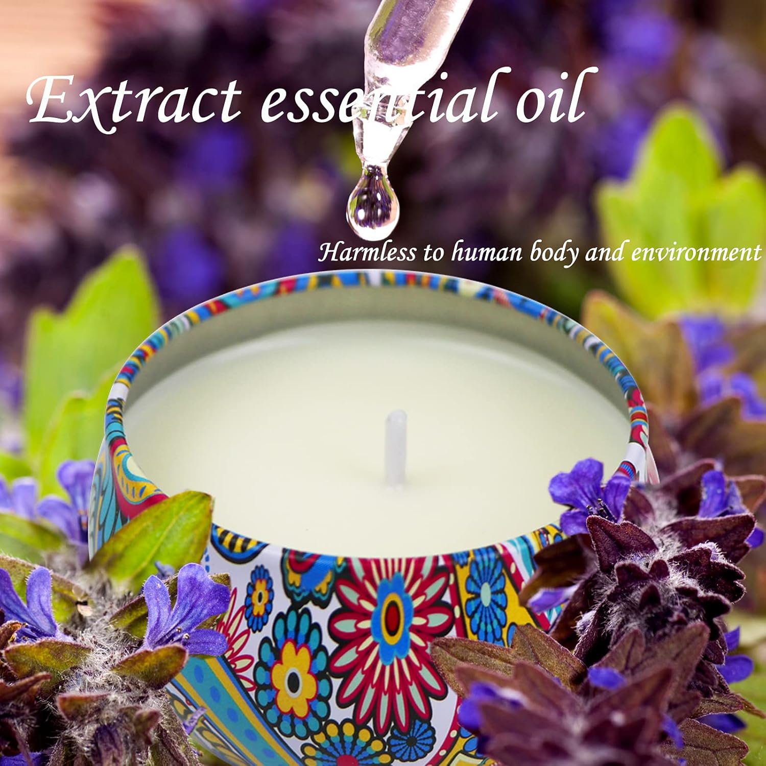 2 Pack Natural Soy Candles with Floral Scent