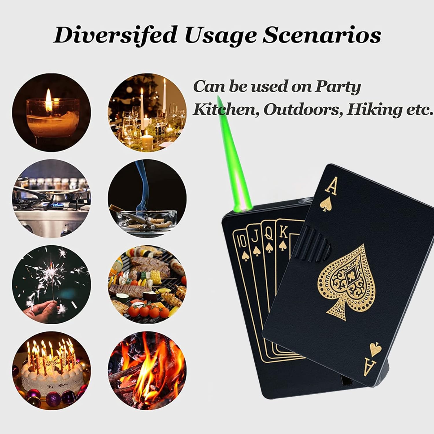 Jet Torch Lighter with Ace Card Design