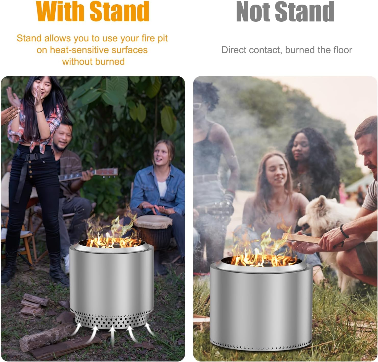 AJinTeby Yukon Fire Pit Stand for Solo Stove 27 Inch