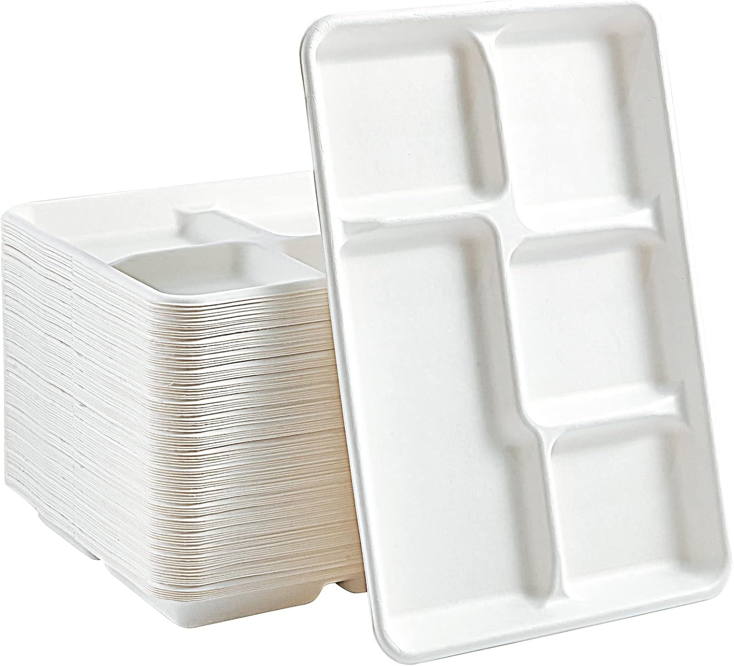 Vplus 100 Compostable 5 Compartment Plates 100 Pack