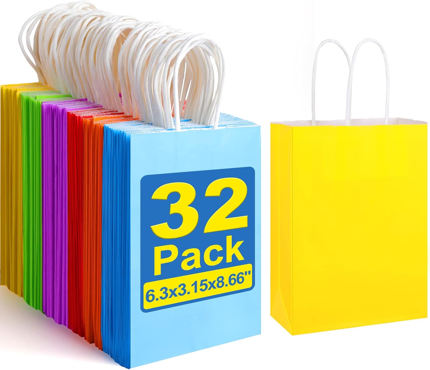 XPCARE 32Pcs Kraft Paper Gift Bags with Handles