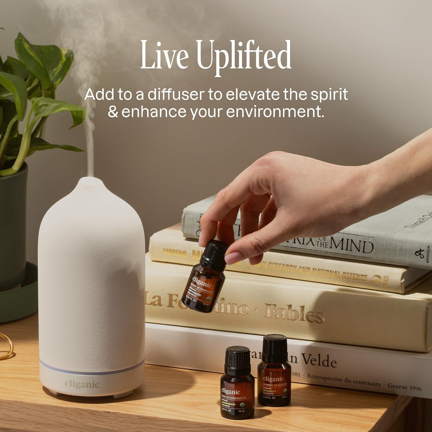 Cliganic Organic Essential Oil Gift Set - 8 Premium Oils