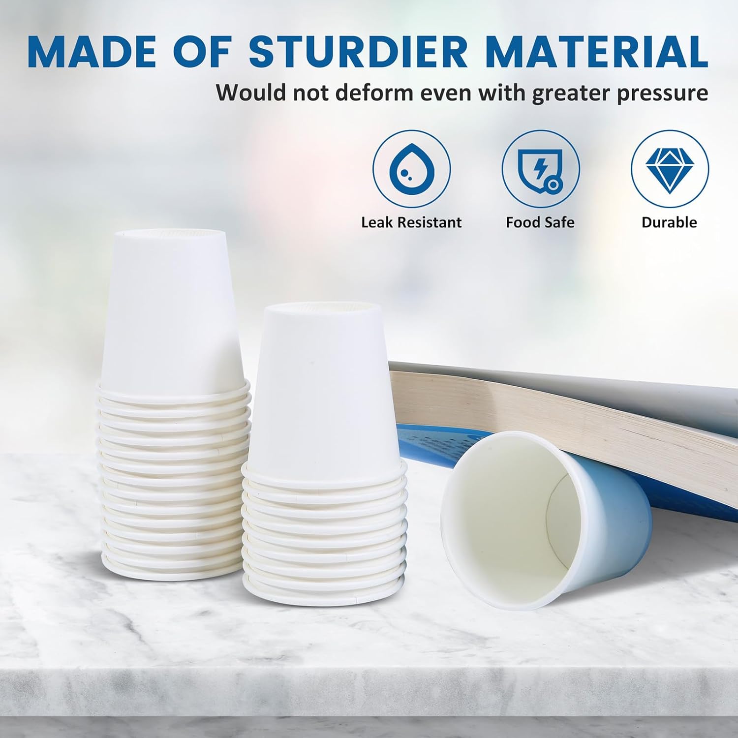 100 Count 3oz Disposable Paper Cups for Bathroom Use