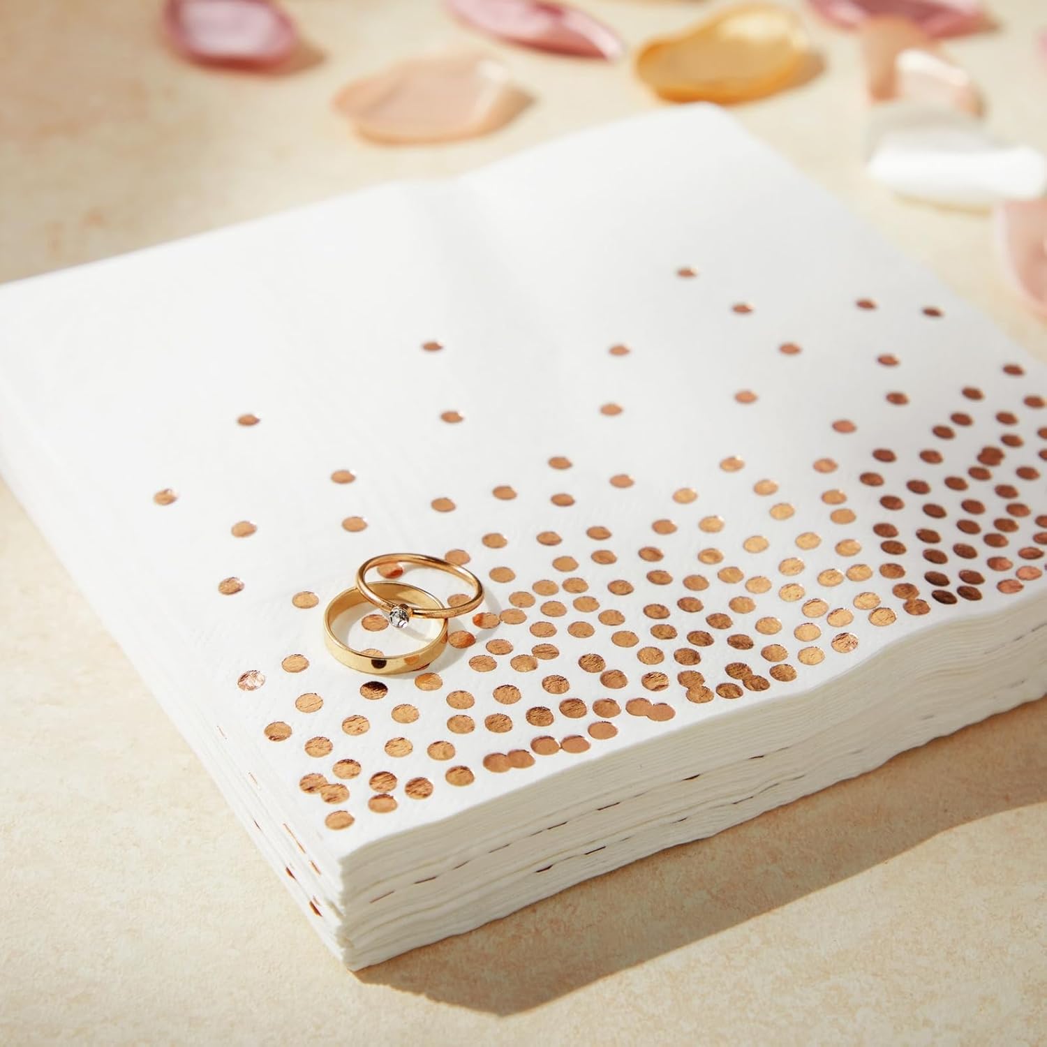 Juvale 50 Pack Disposable Rose Gold Napkins 65 Inch 3 Ply