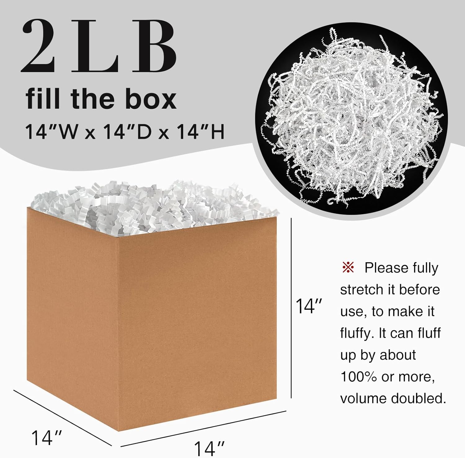 2LB Crinkle Cut Paper Shred Filler for Gift Boxes and Baskets