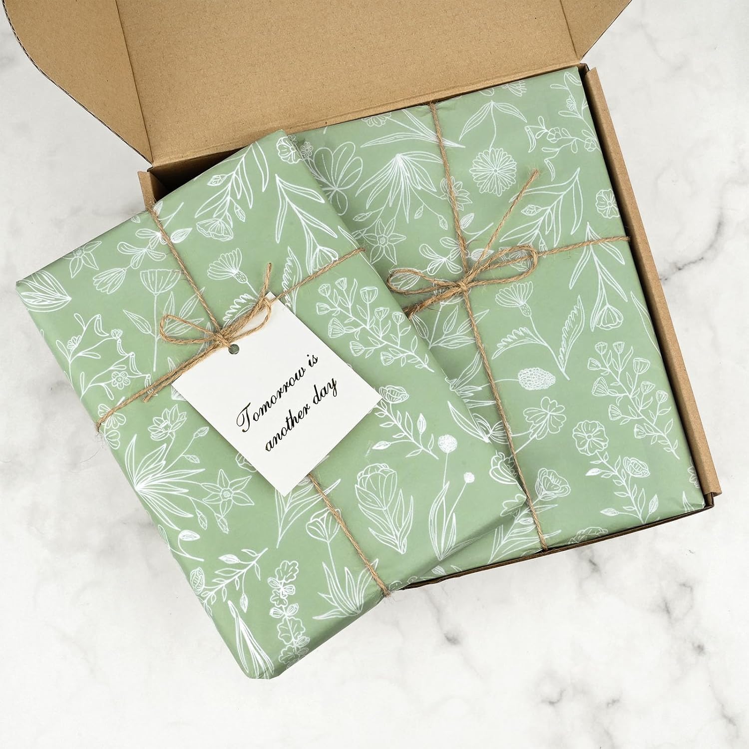 Bolsome 100 Sheets Wildflowers Tissue Paper for Boho Decor