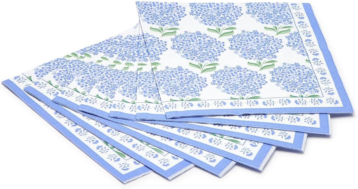 Twos Company Hydrangea 3-Ply Paper Napkins 20 Pack