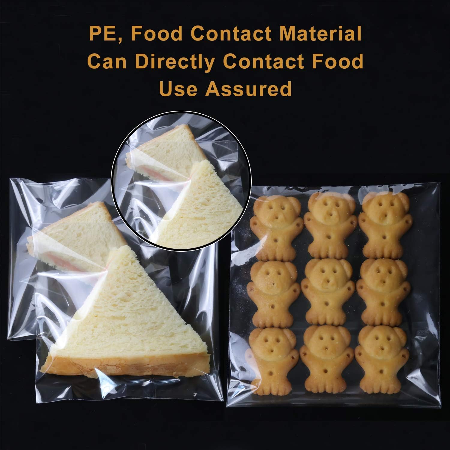 NEOACT 300 PCS 5x7 Clear Resealable Cellophane Bags