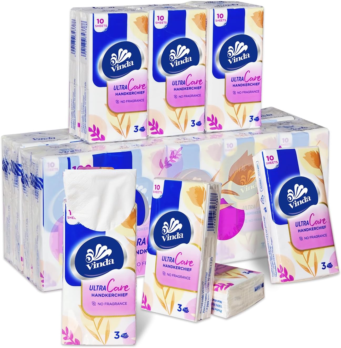 3-Ply Ultra Care Pocket Tissues 30 Packs of 10