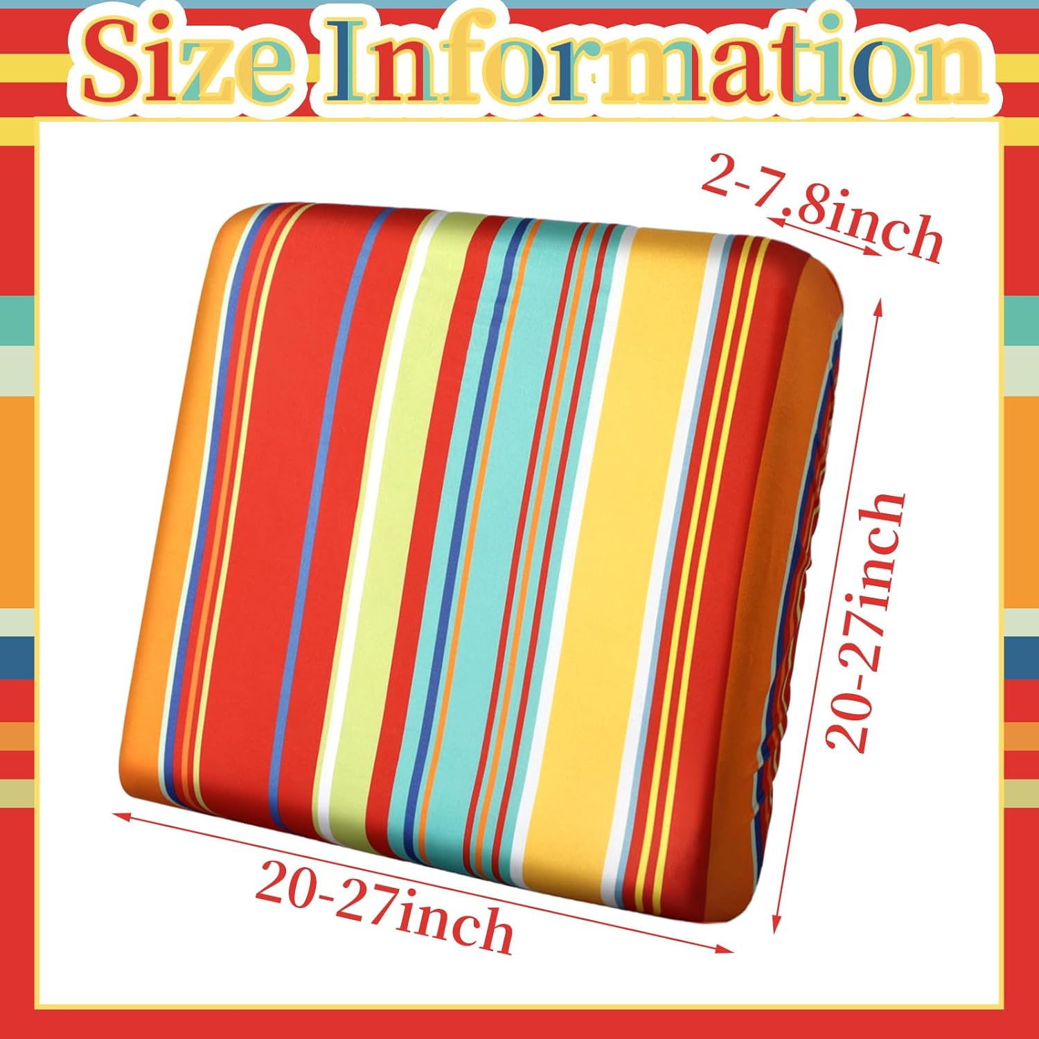 Geyoga 8 Pcs Waterproof Patio Cushion Covers
