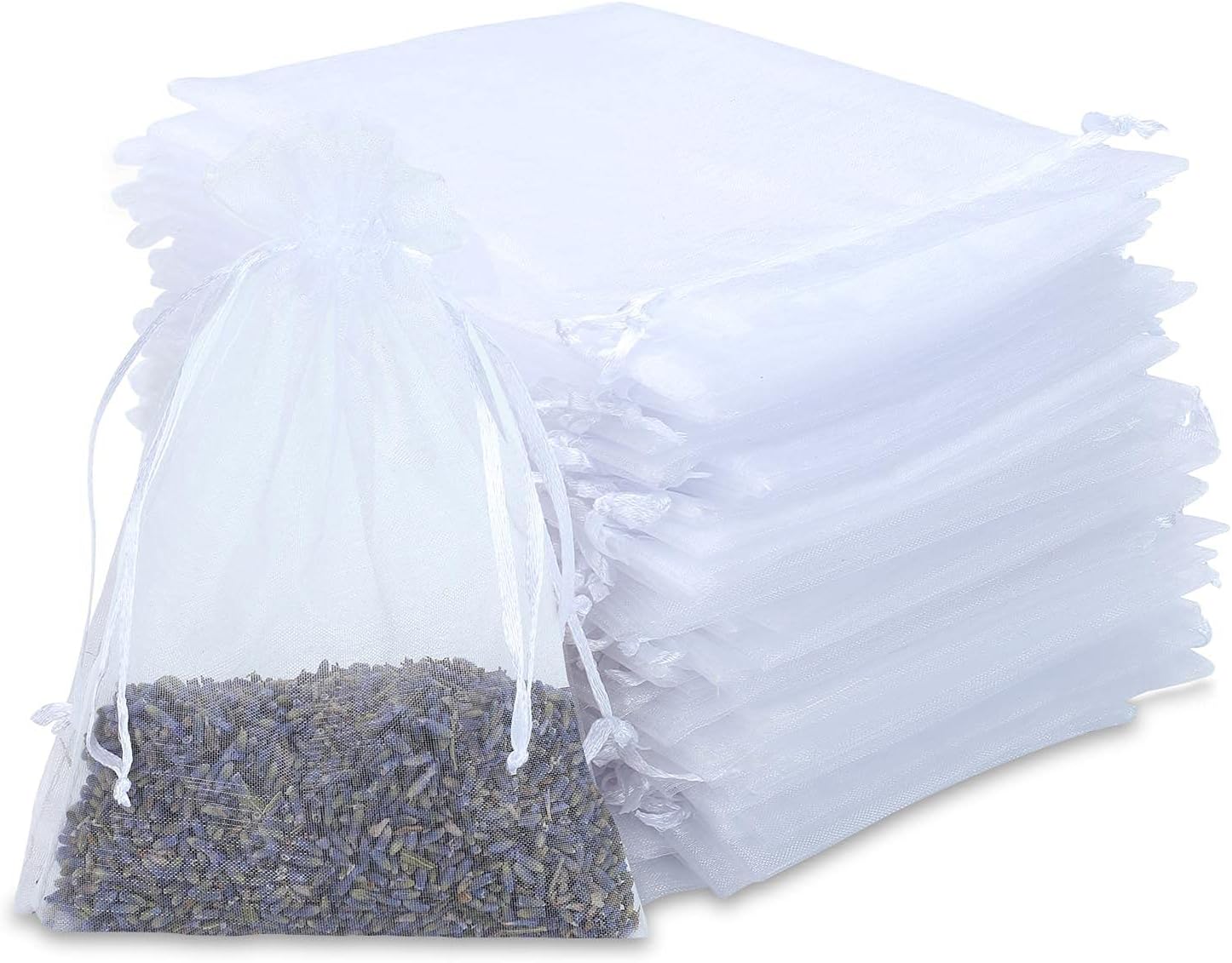Kslong 100PCS White Drawstring Mesh Bags 3x4 Inch