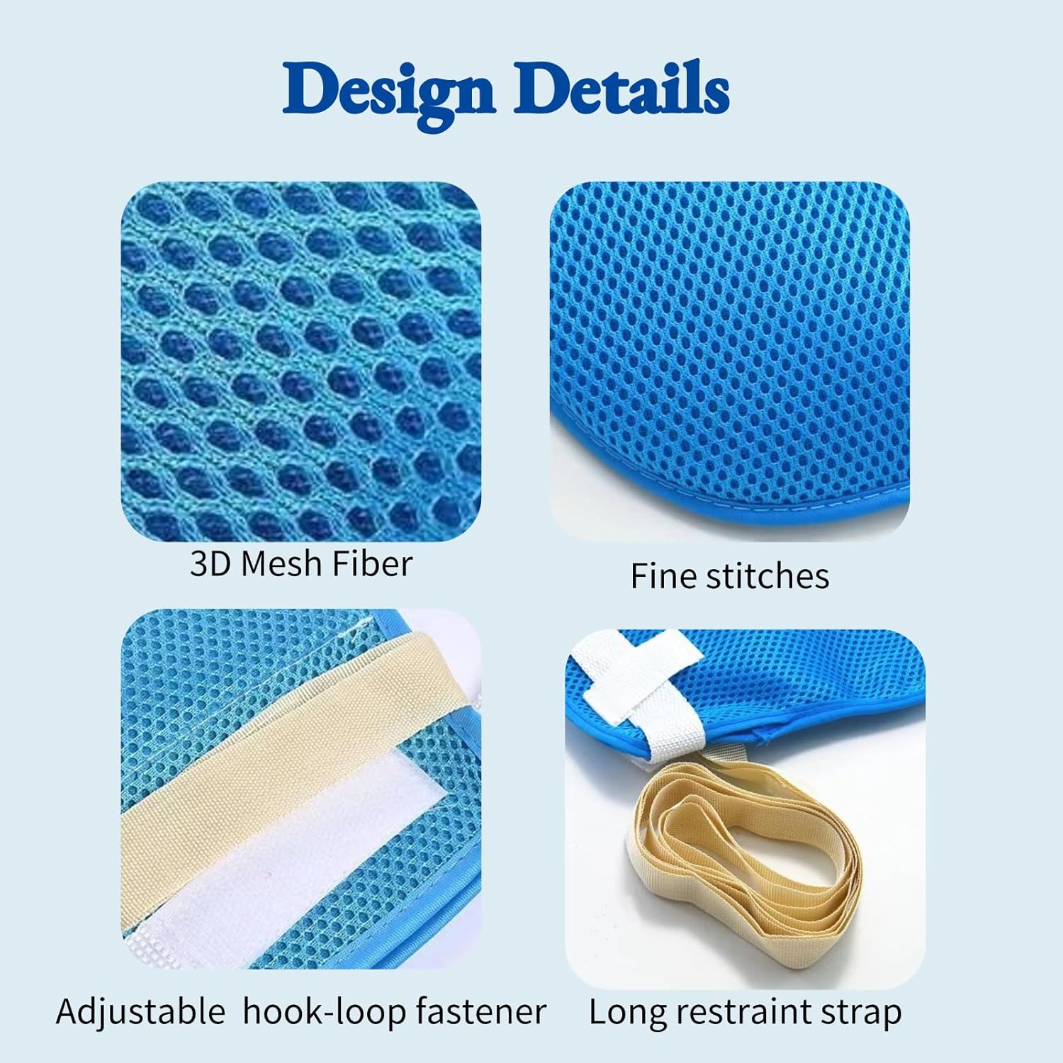 Dementia Restraint Gloves 2 Pack Safe Anti-Scratch Mitts for Elderly Care