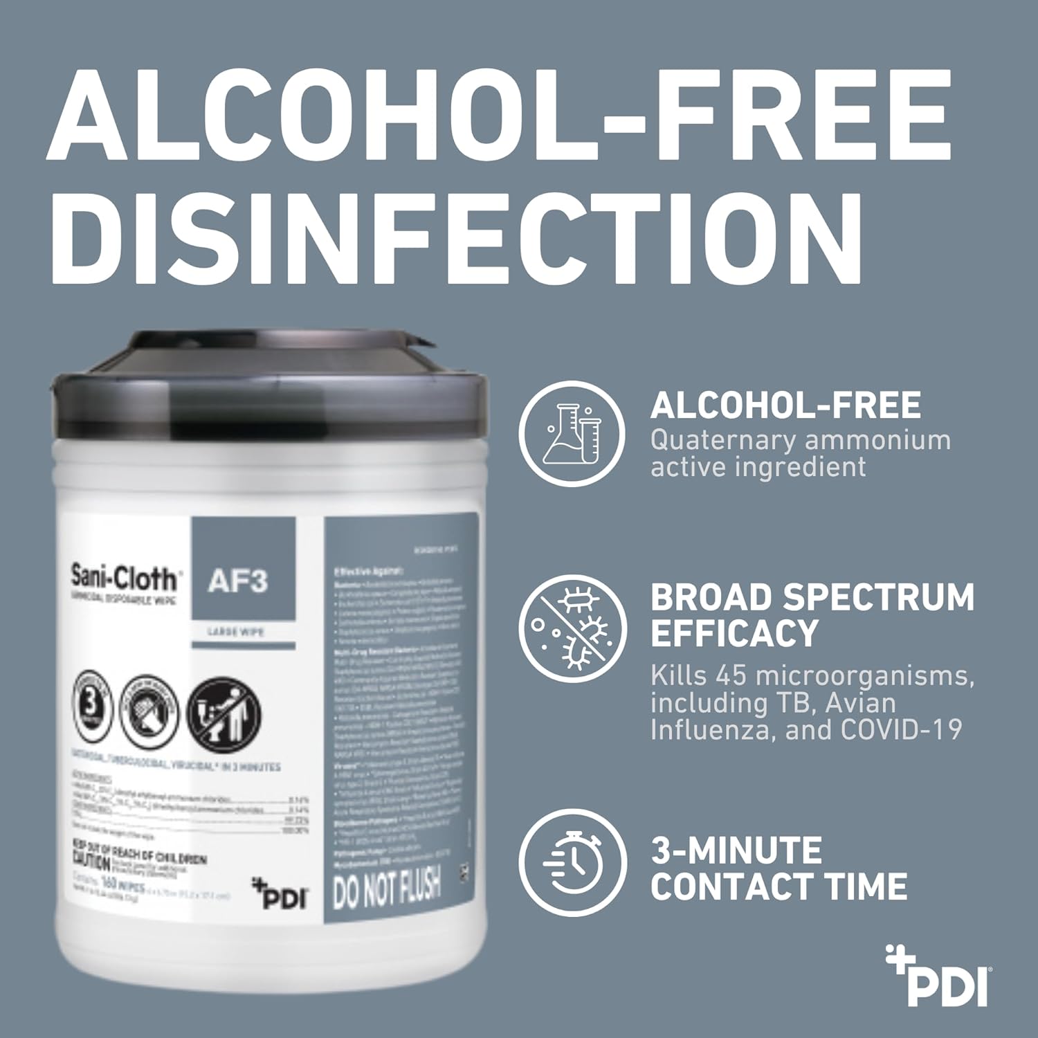 PDI Sani-Cloth AF3 Alcohol Free Wipes 160 Pack
