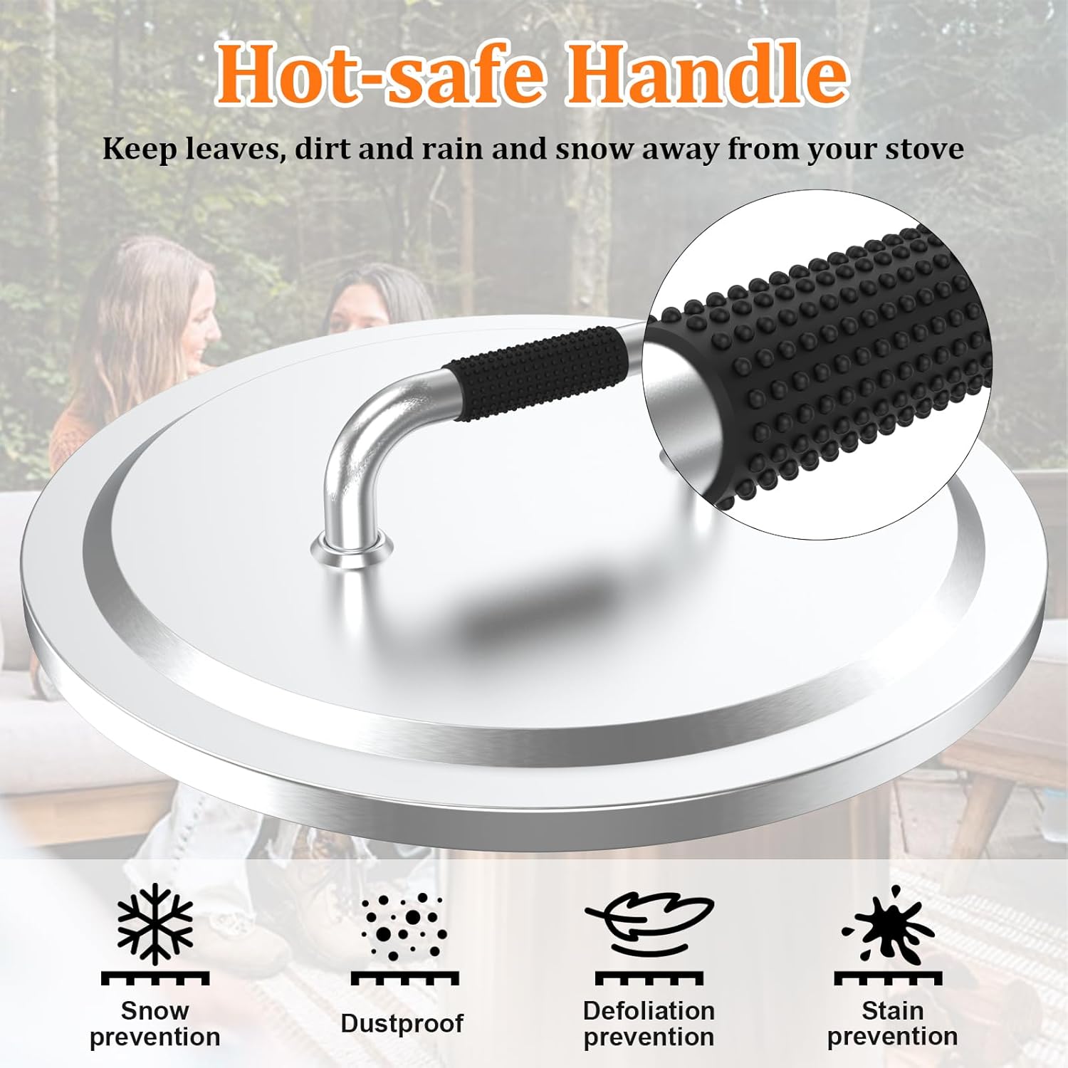 Uniflasy Fire Pit Lid for Solo Stove Yukon 27 Round Stainless Steel