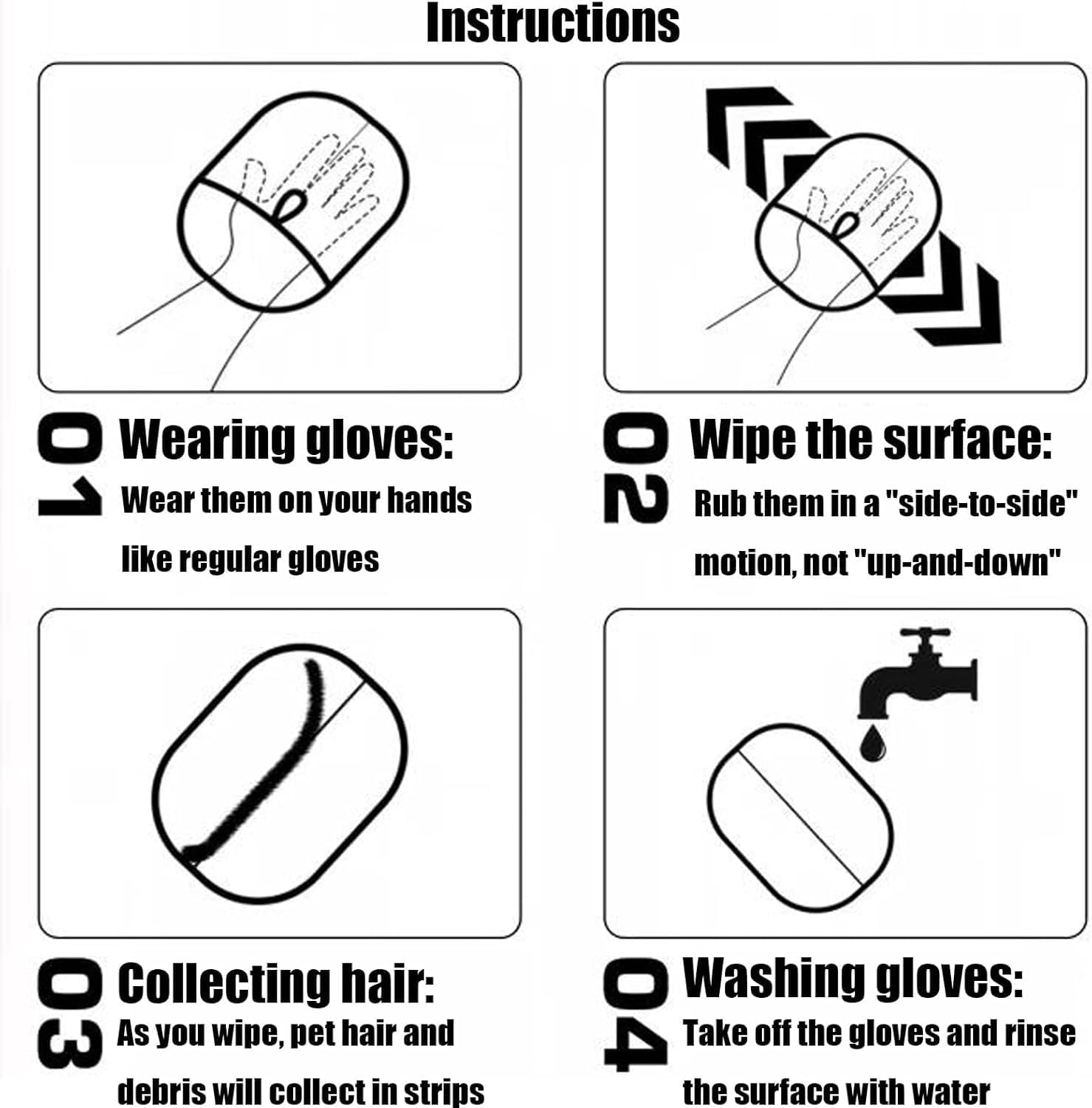 Static Removal Pet Hair Grooming Gloves for Dogs and Cats