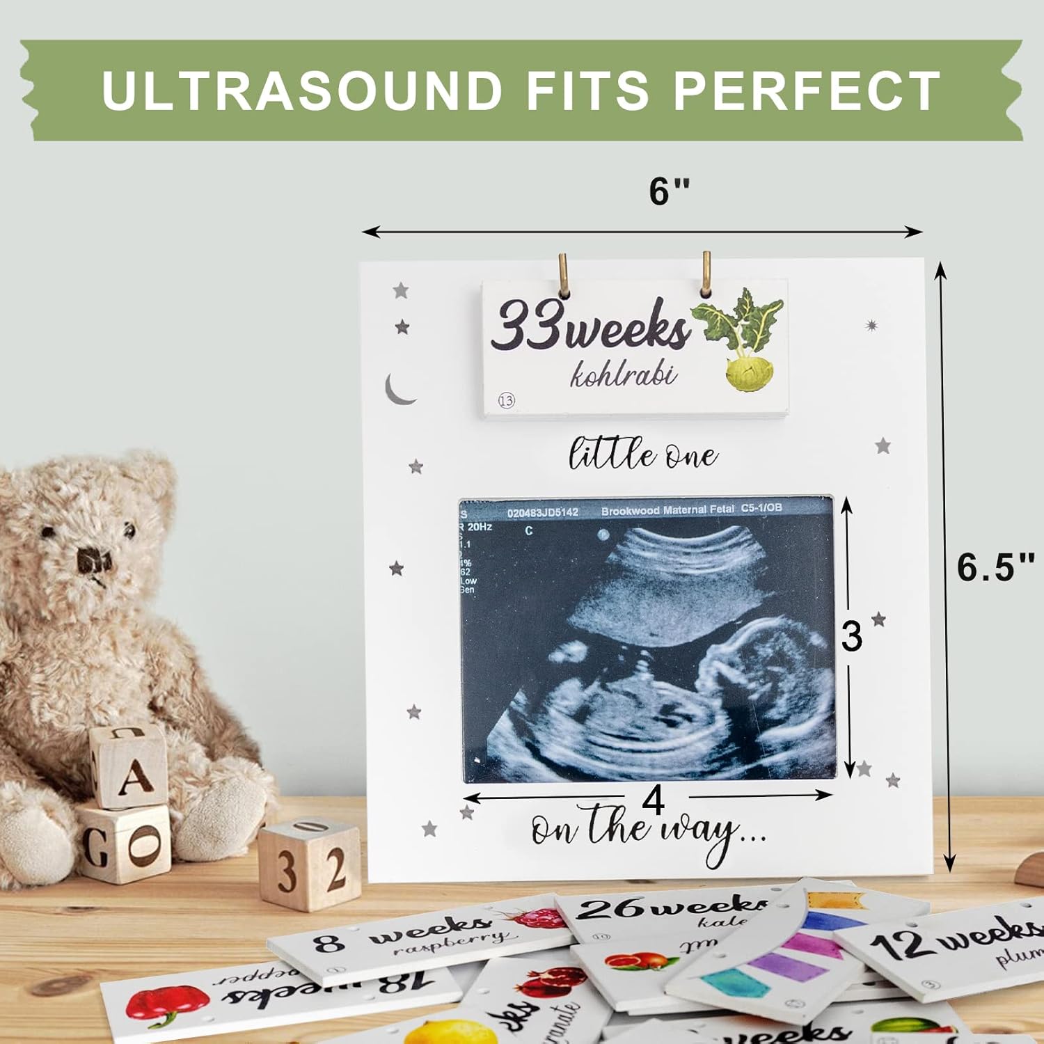 Sonogram Picture Frame Pregnancy Tracker Weekly Growth Milestone