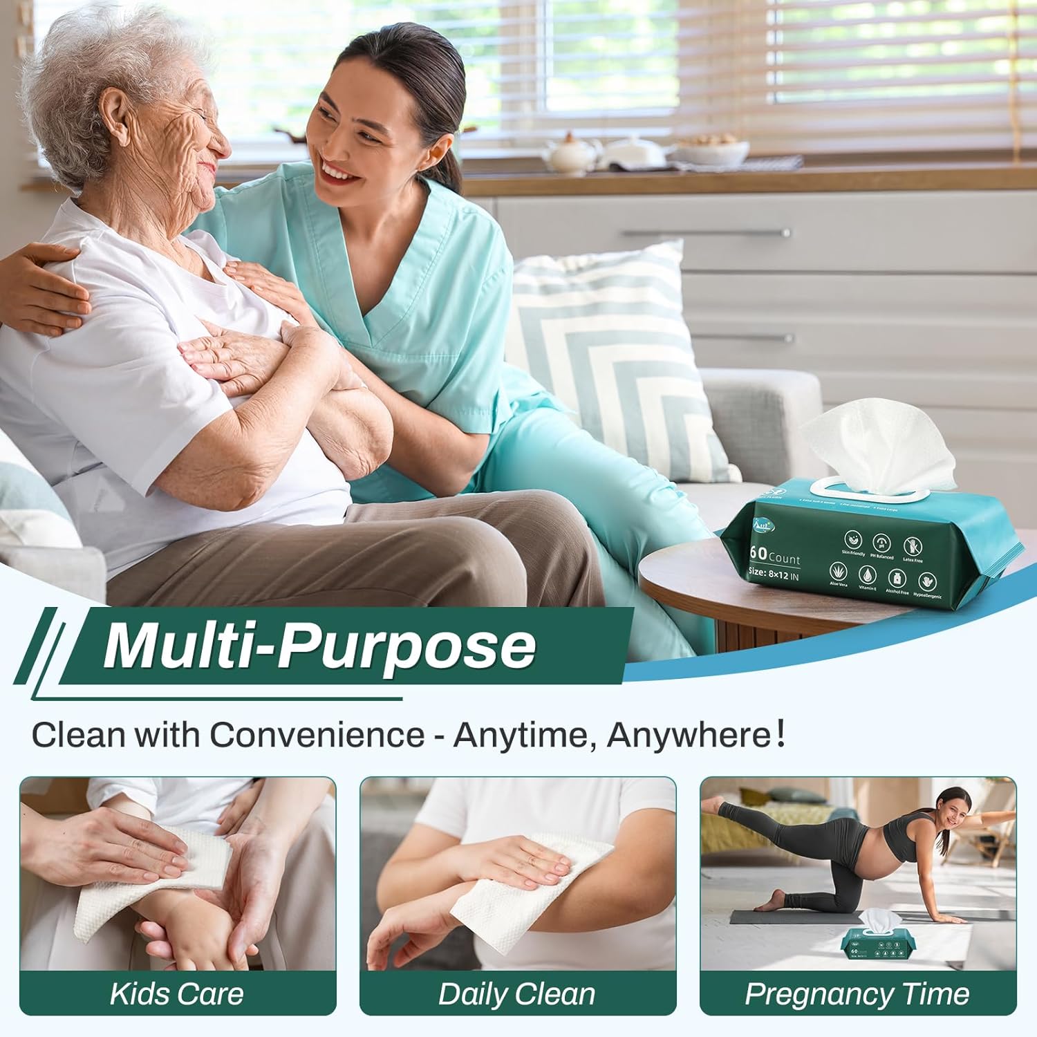 720 Count Extra Large Incontinence Wipes for Adults
