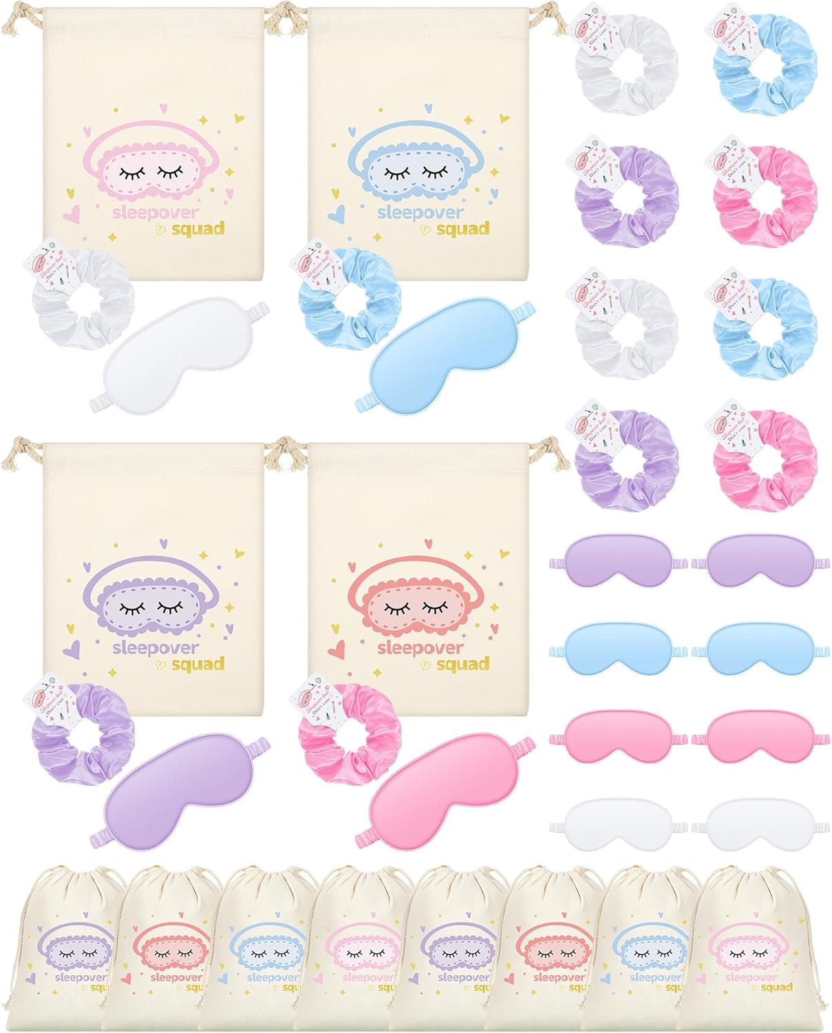24 Pcs Sleepover Party Supplies for Girls