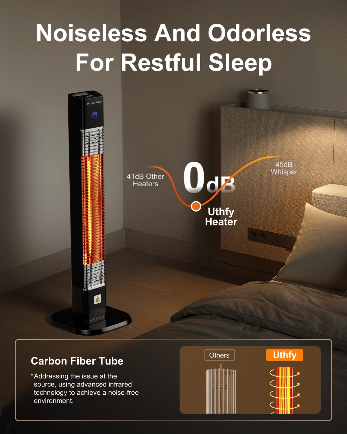 Uthfy 1500W Infrared Outdoor Heater with 24H Timer and IP44 Waterproof