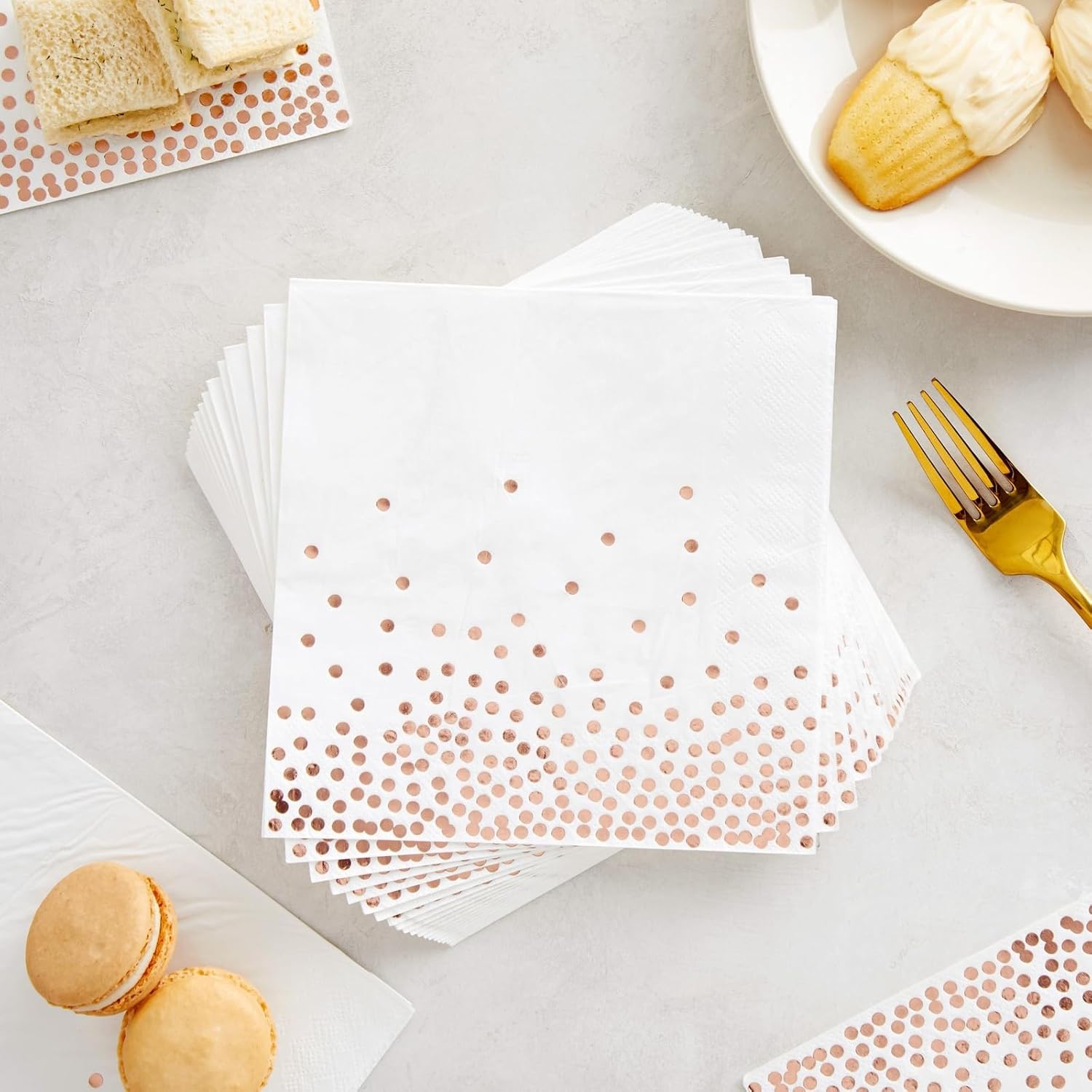 Juvale 50 Pack Disposable Rose Gold Napkins 65 Inch 3 Ply