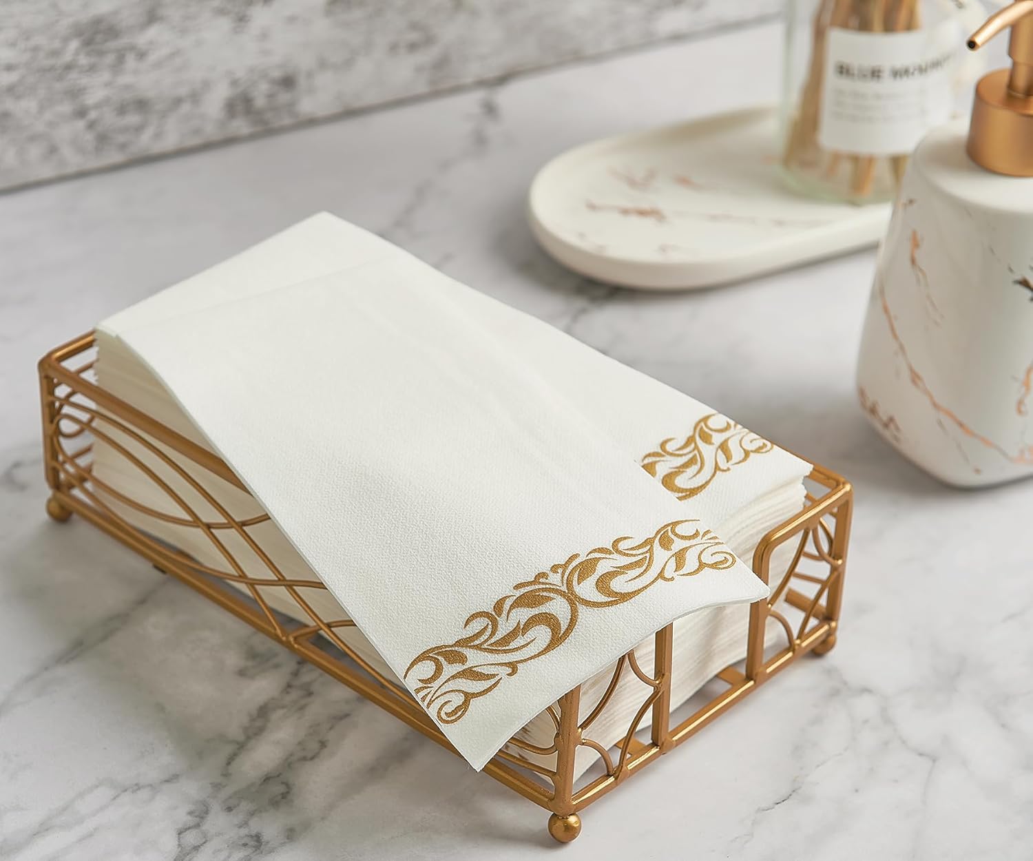 FOCUSLINE 100 Linen Feel Bathroom Napkins - Gold 12x17