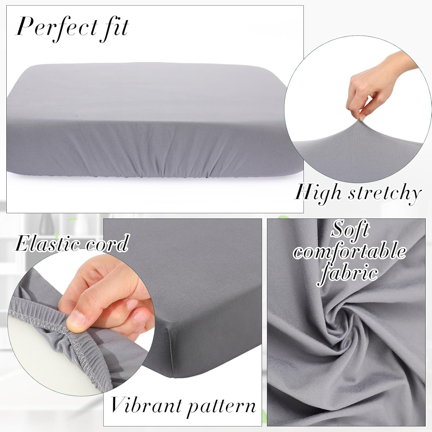 Newwiee 8Pcs Stretch Outdoor Cushion Covers