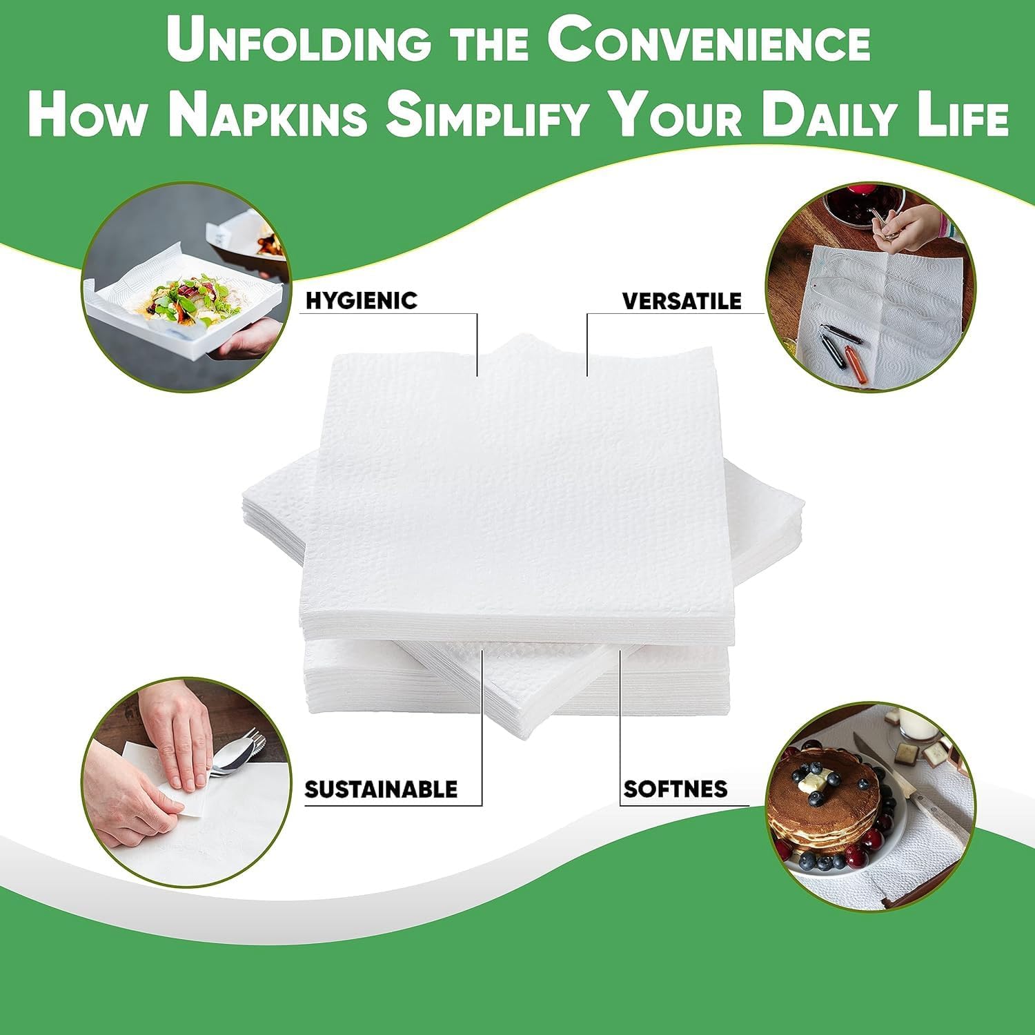 Pantryware Essentials 500 Count White Paper Napkins 12x12