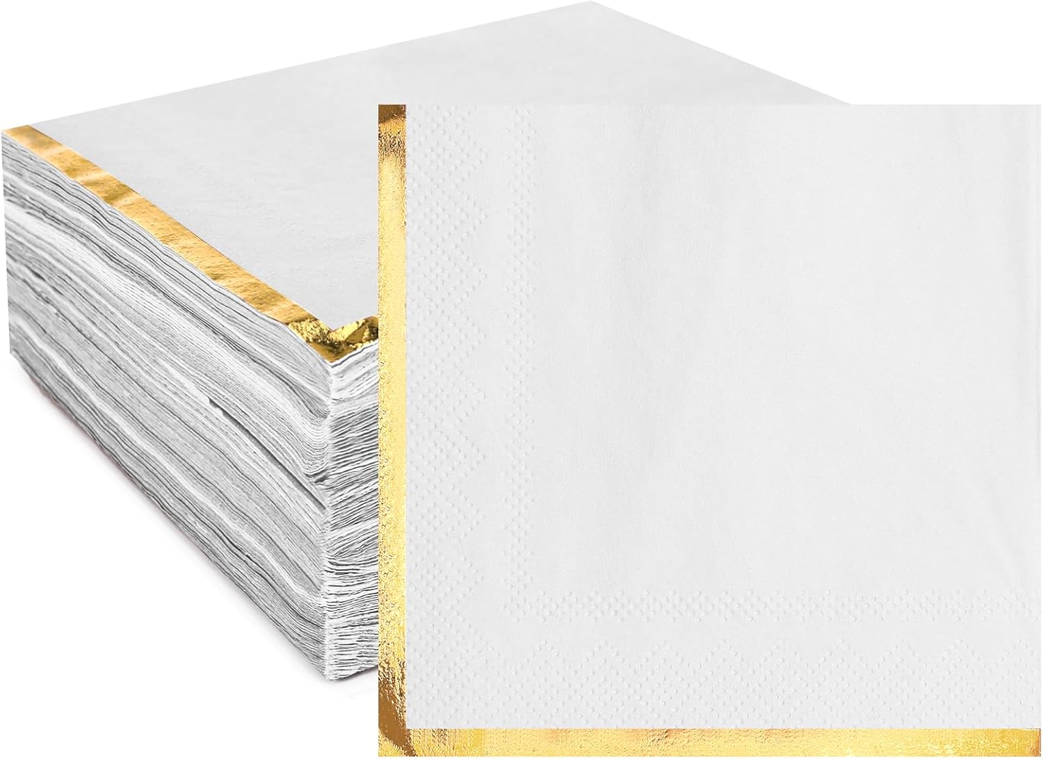 Fulmoon 100 Pack 2 Ply Gold Foil Edge Napkins