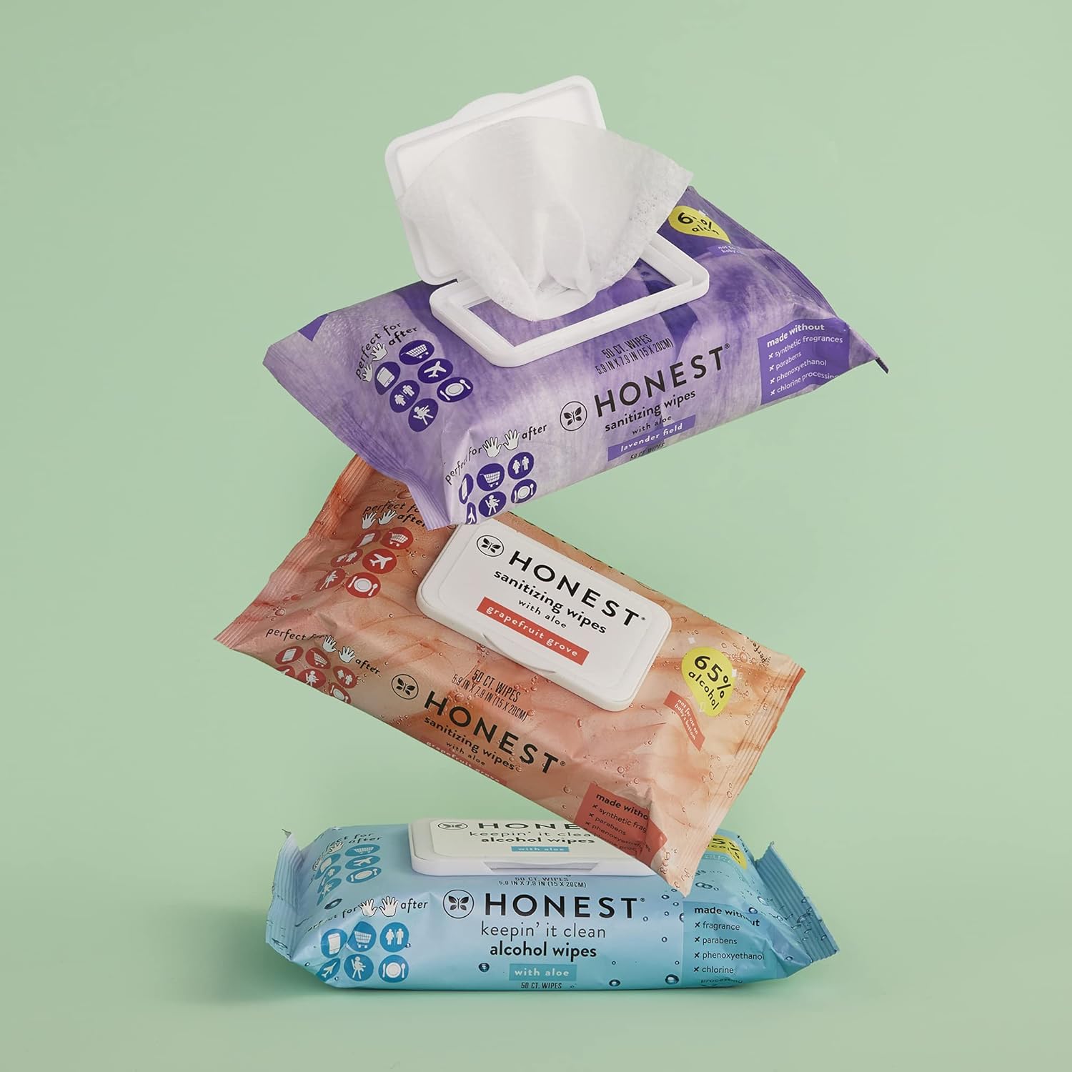 The Honest Company Sanitizing Alcohol Wipes 999 Germs