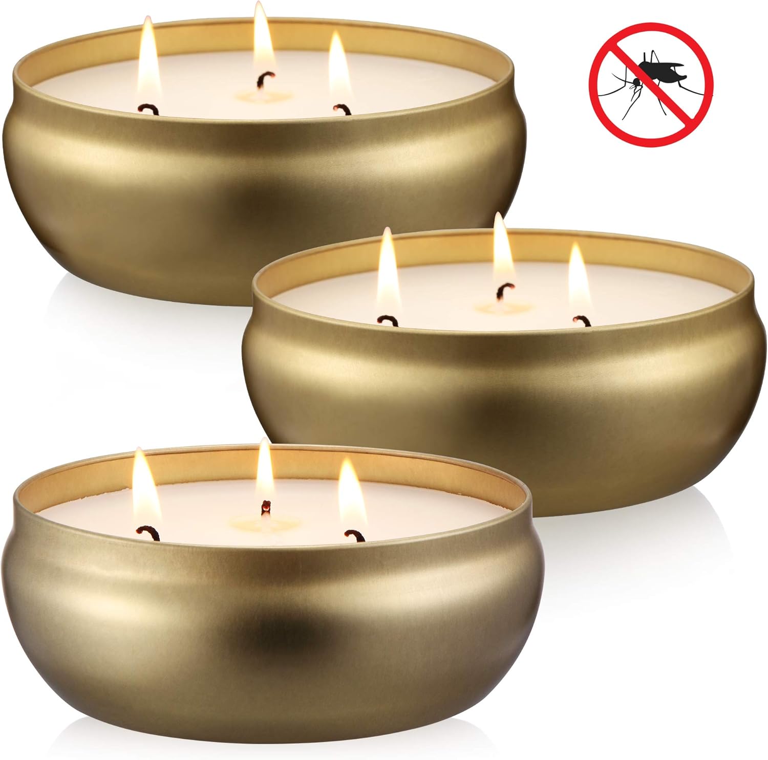 Kedtui Citronella Candles 3 Pack Portable Travel Tin Gift Set