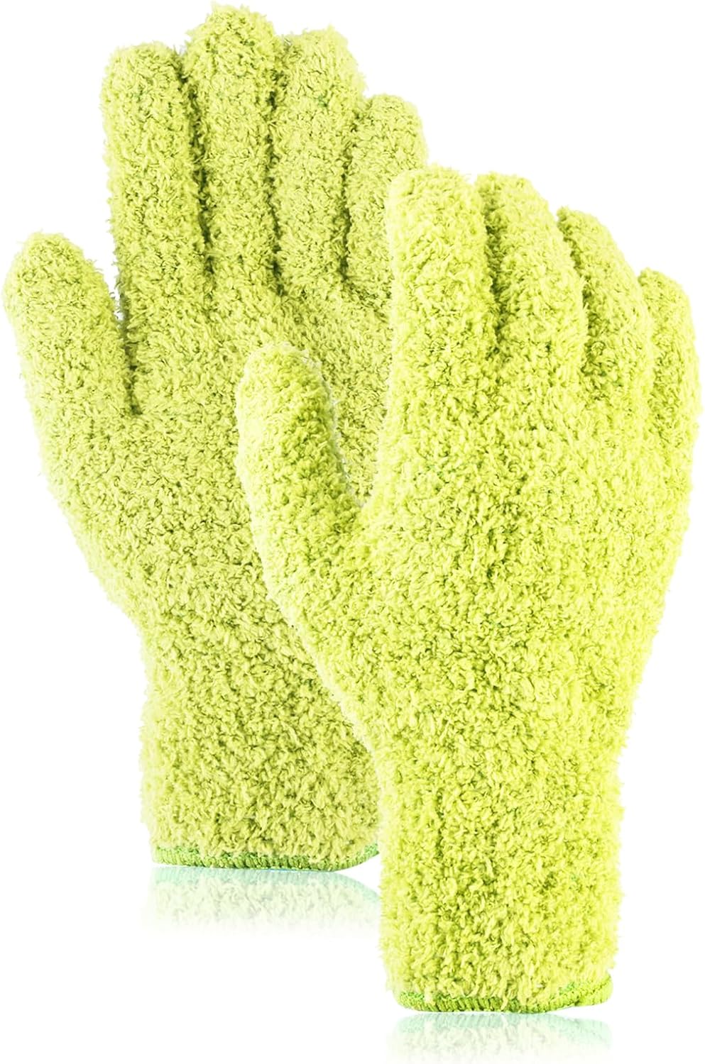 Sibba 2pcs Microfiber Dusting Mitt Gloves for Cleaning