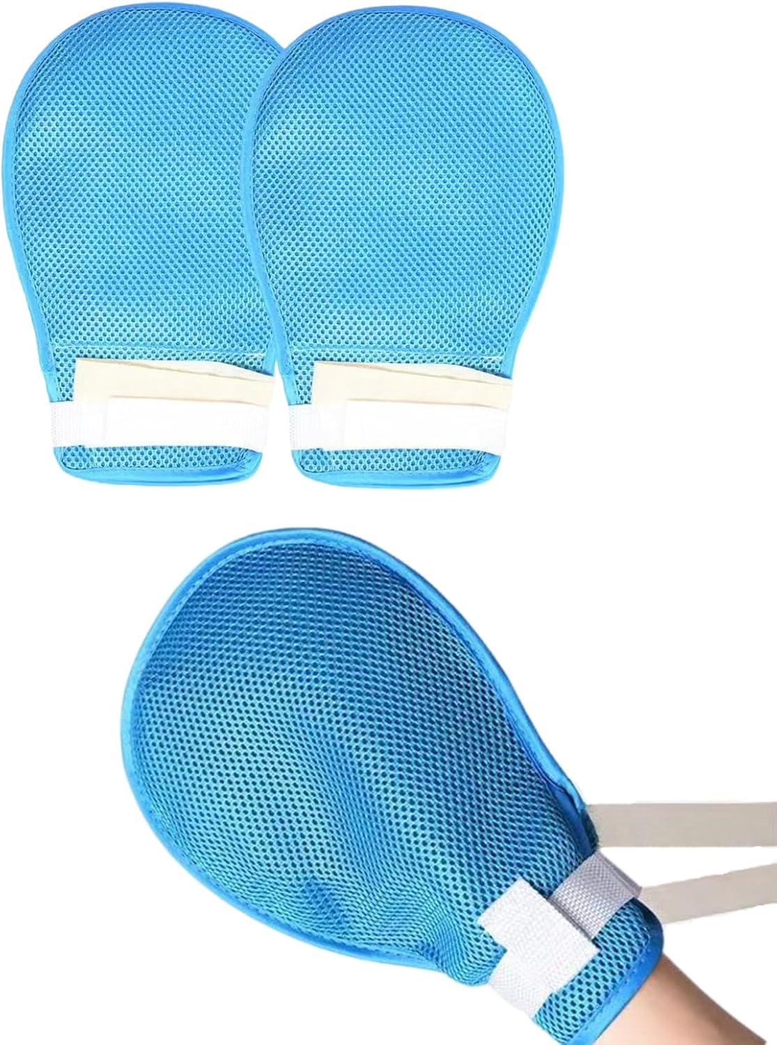 Dementia Restraint Gloves 2 Pack Safe Anti-Scratch Mitts for Elderly Care