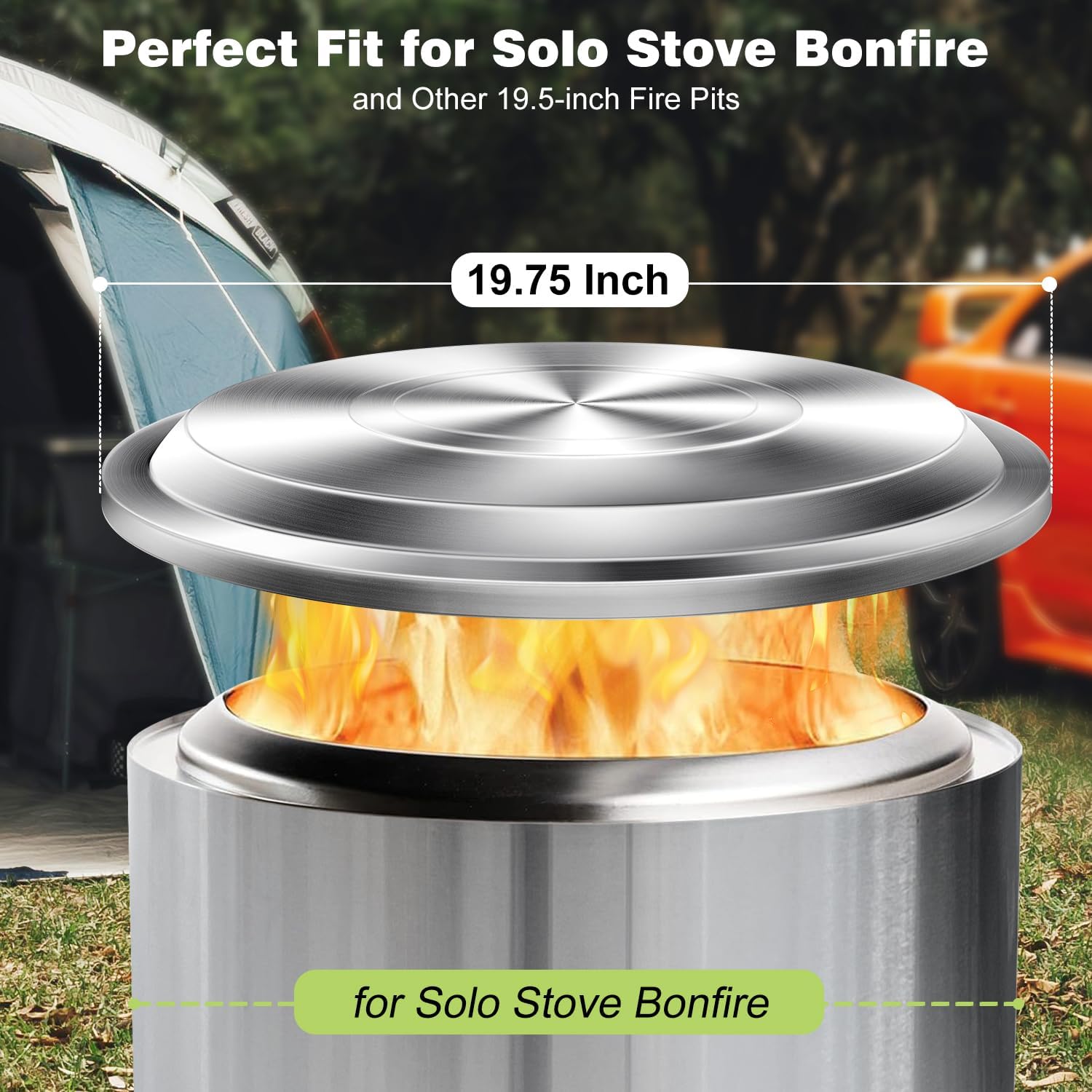 Hipiere 195 Inch Fire Pit Lid for Solo Stove Bonfire 10 20