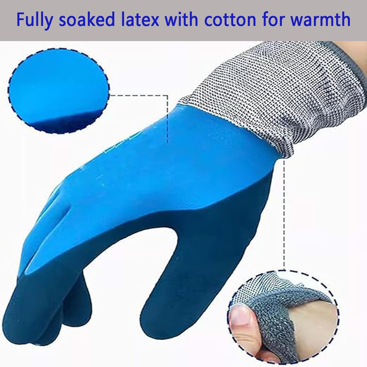 Winter Latex Gloves Fully Soaked for Cold Weather
