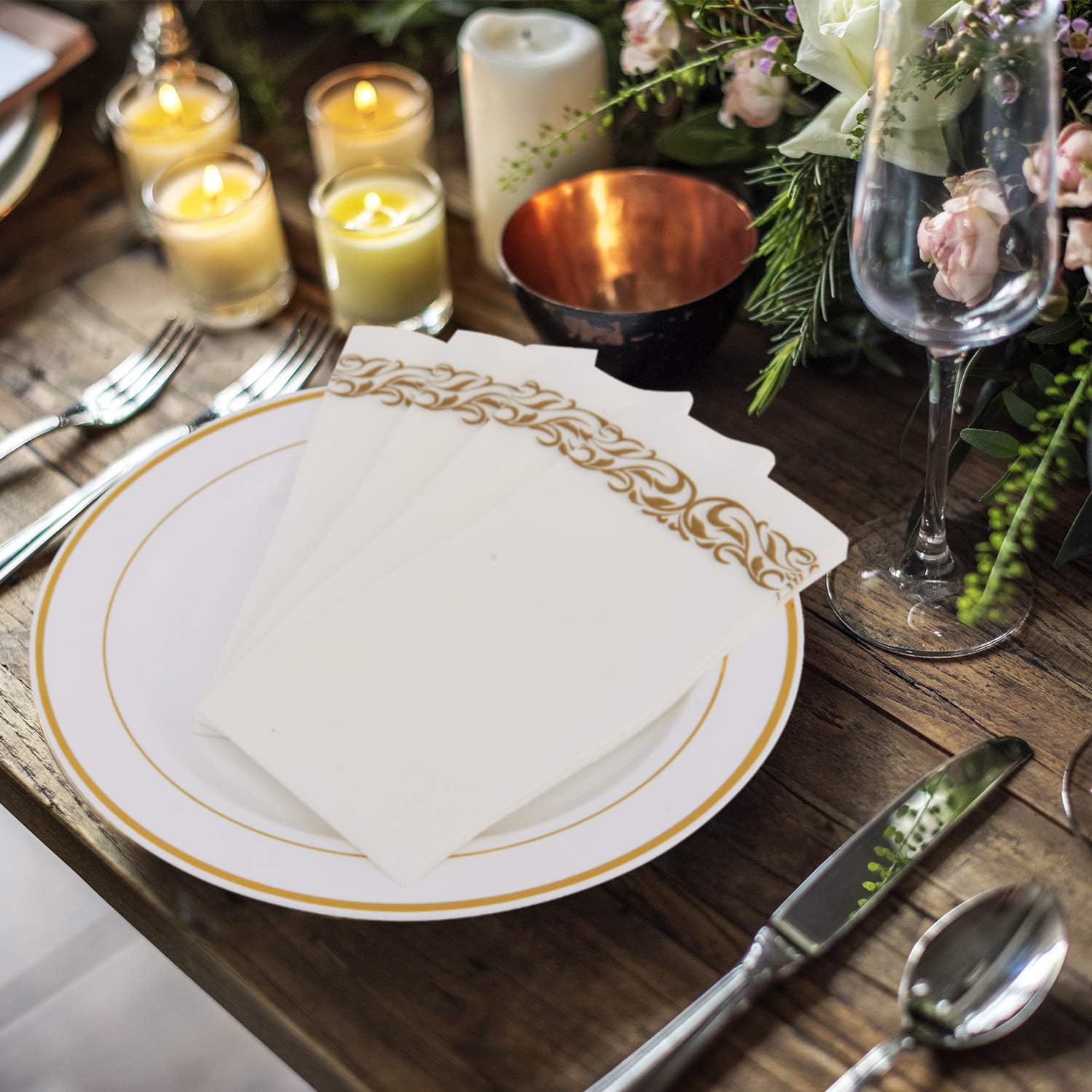 FOCUSLINE 100 Linen Feel Bathroom Napkins - Gold 12x17