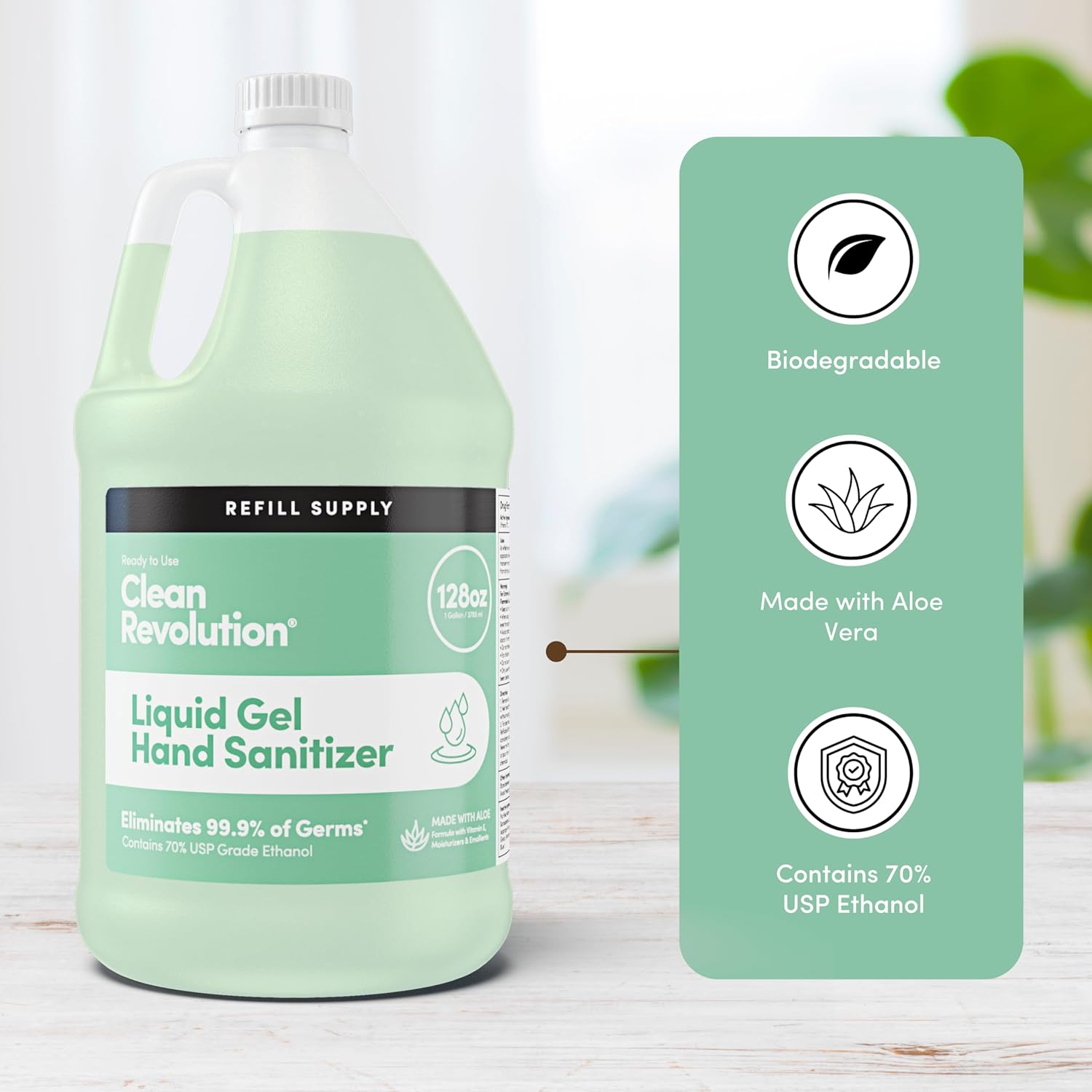 Clean Revolution Liquid Gel Hand Sanitizer 128 Fl Oz Refill Container