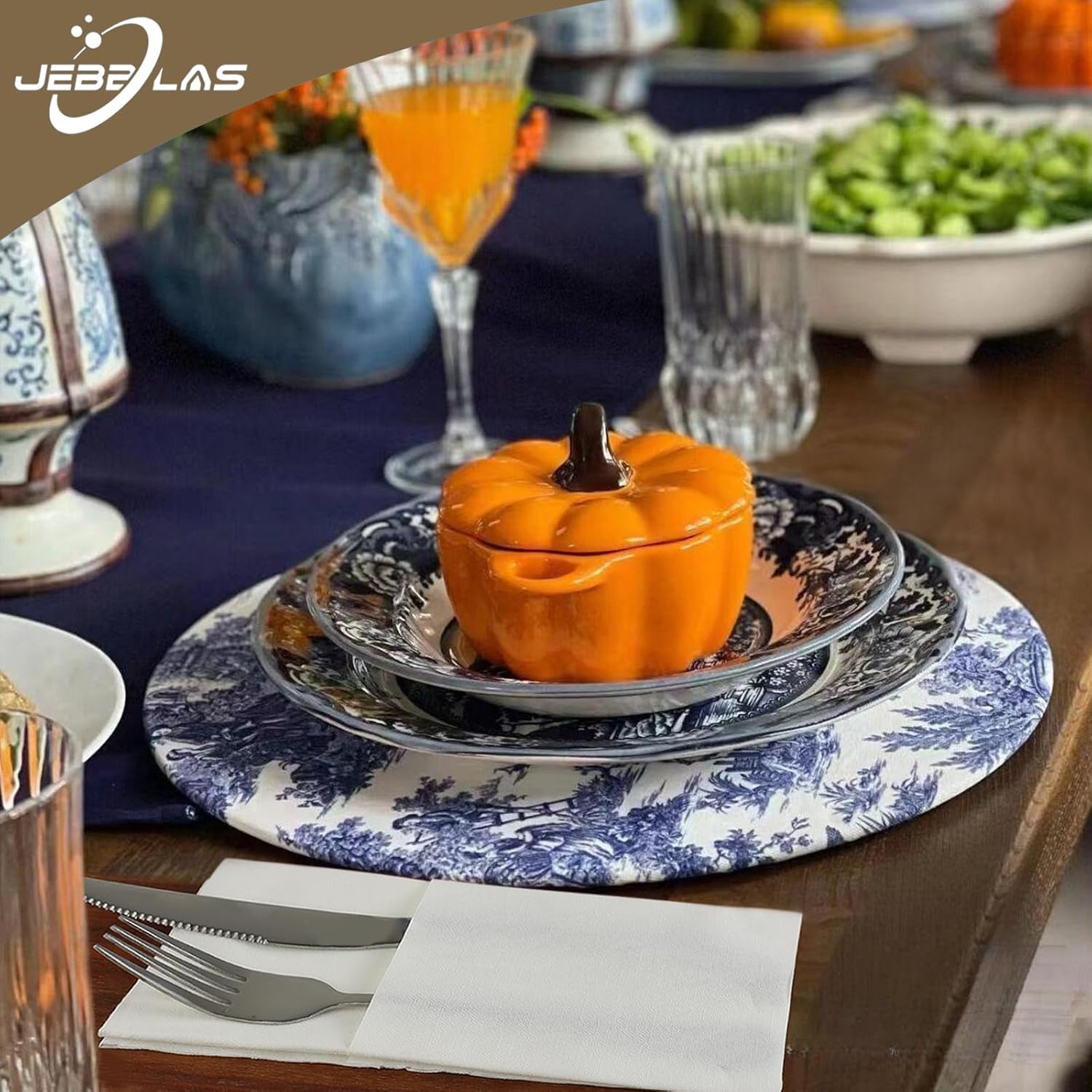 JEBBLAS Disposable Napkins with Built-in Flatware Pocket 50 Count