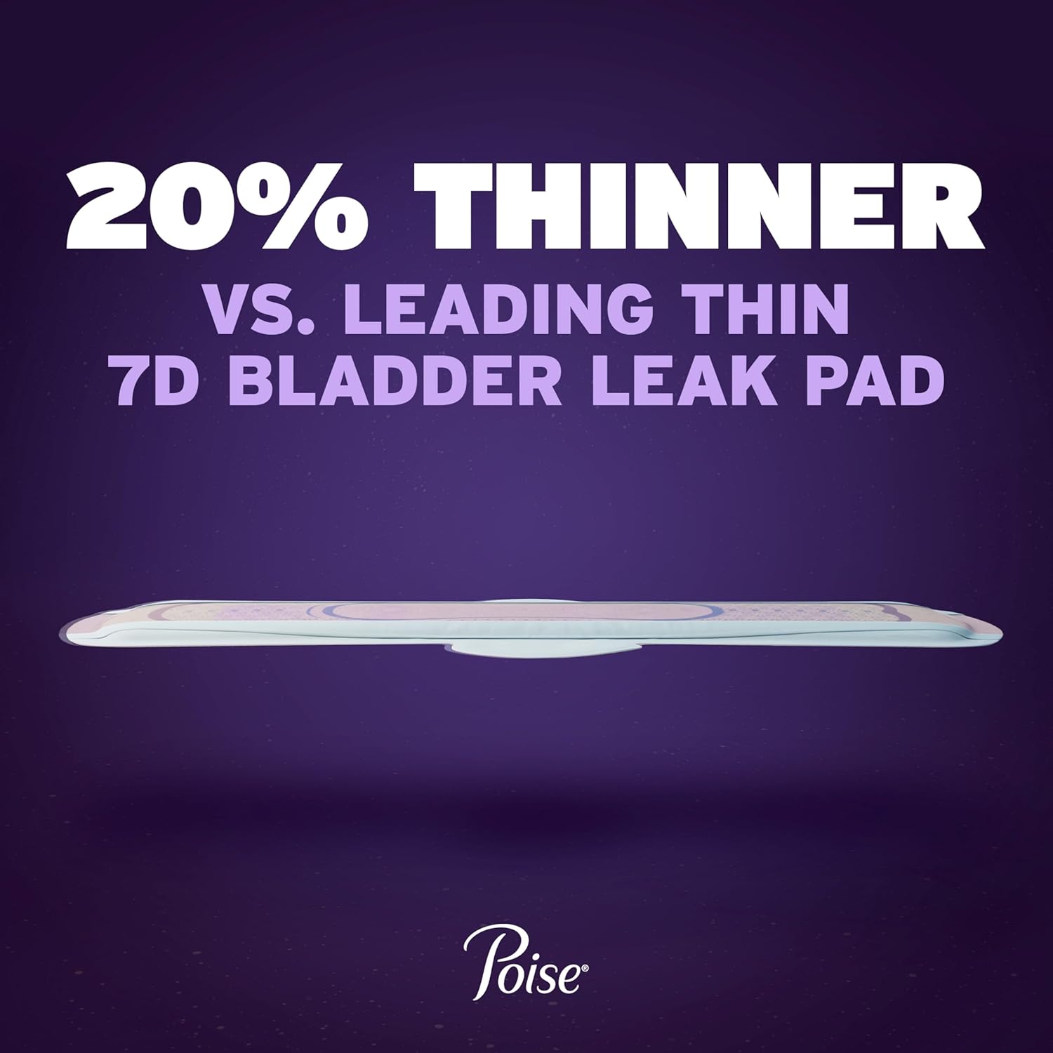Poise Overnight Ultra Thin Pads with Wings for Bladder Leaks