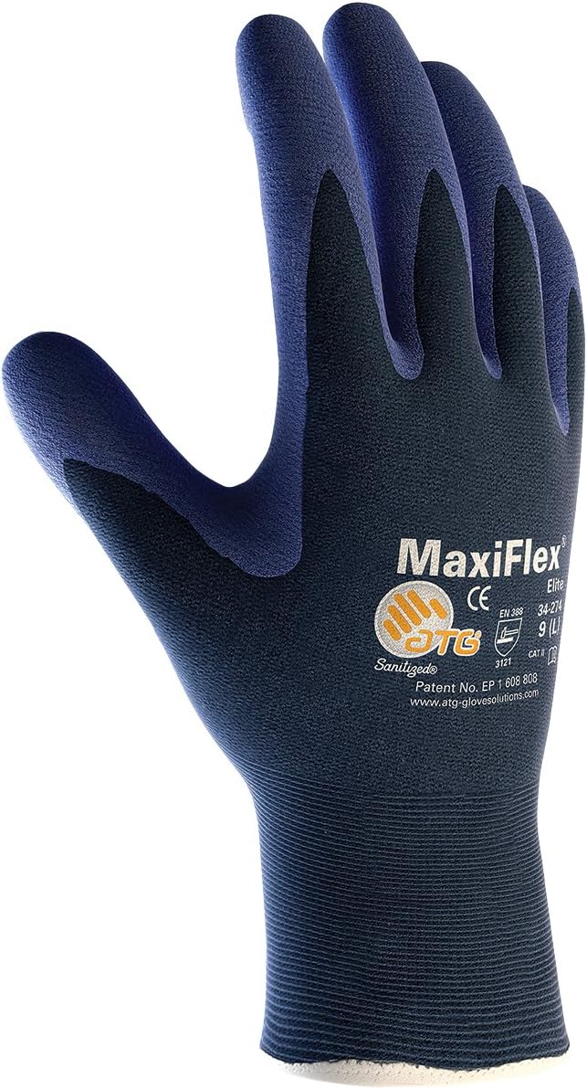 ATG 34-274 XL Maxiflex Elite Gloves 18G Blue Nylon