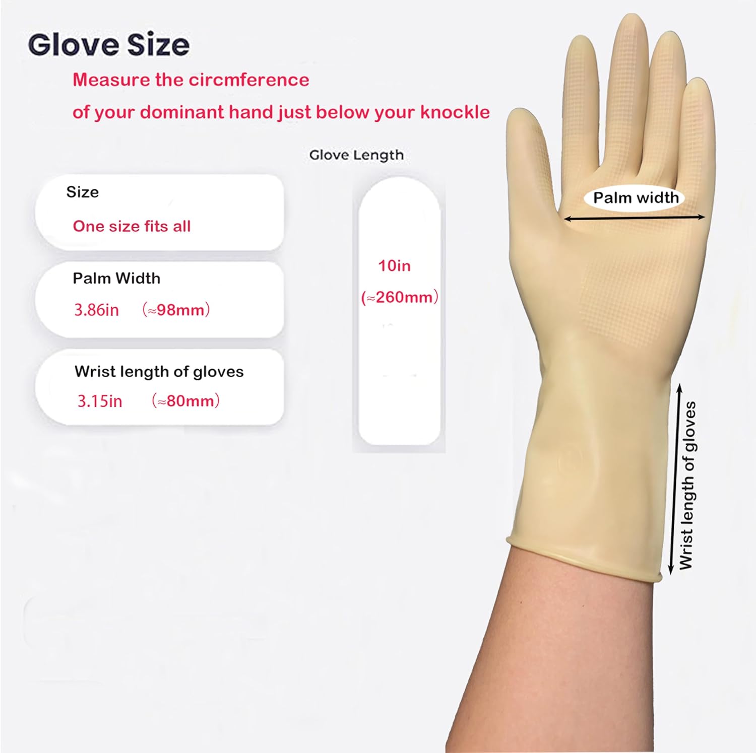 6 Pairs Latex Cleaning Gloves for Kitchen and Home