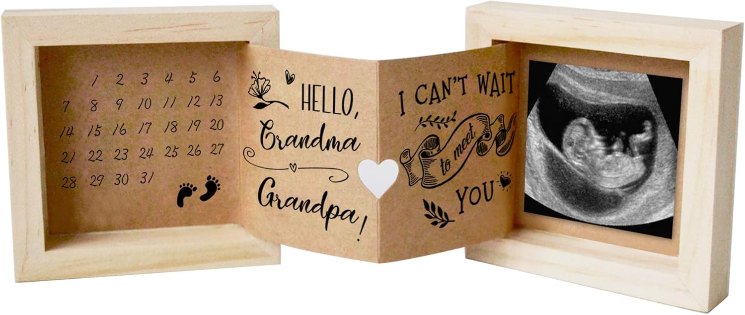 Yudarte Grandparents Baby Announcement Wood Box