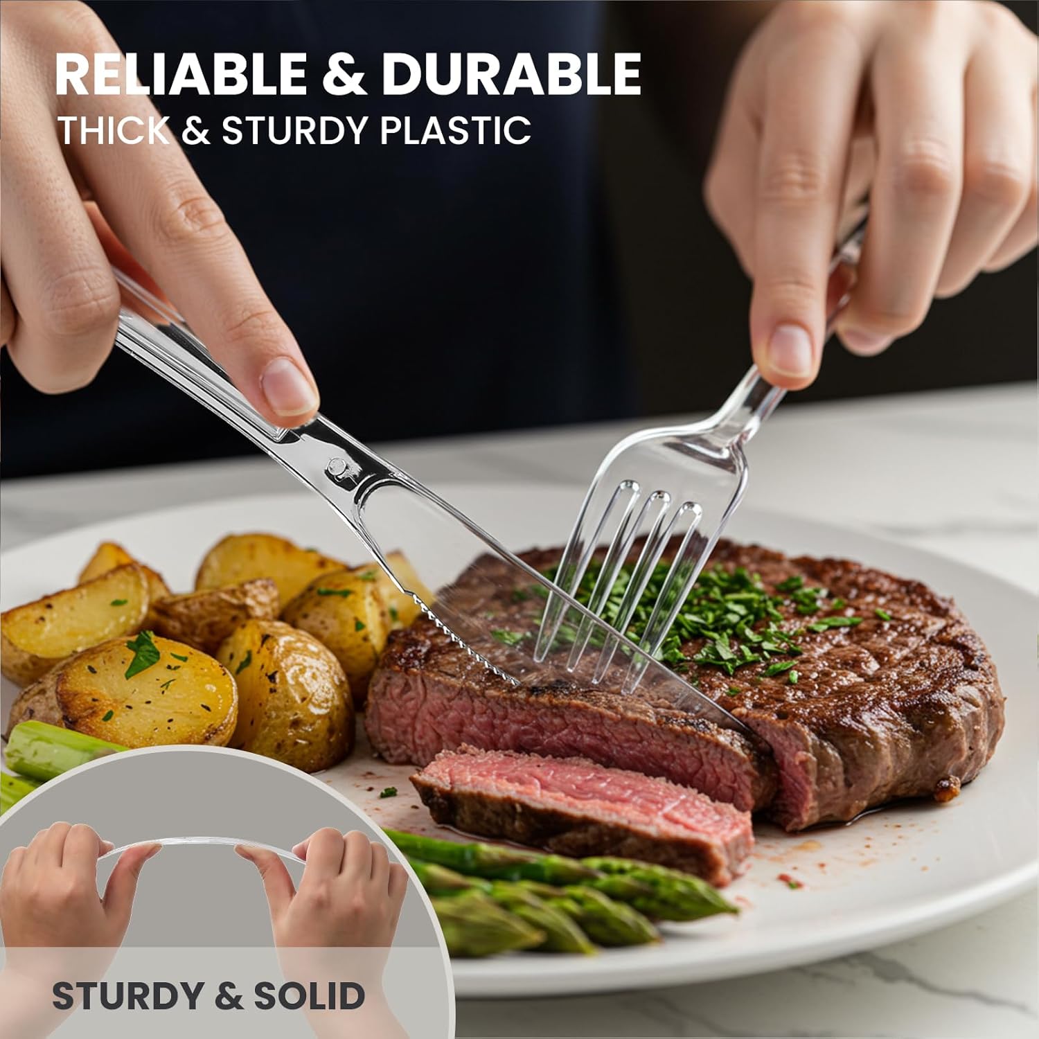 400 Count Heavy Duty Clear Plastic Cutlery Set