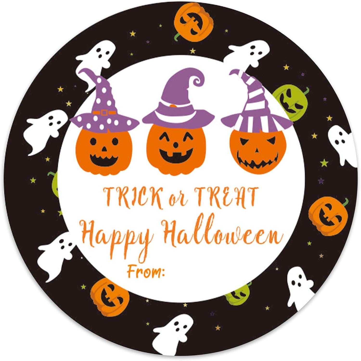BEISHIDA 60PCS Halloween Round Stickers for Gifts and Parties
