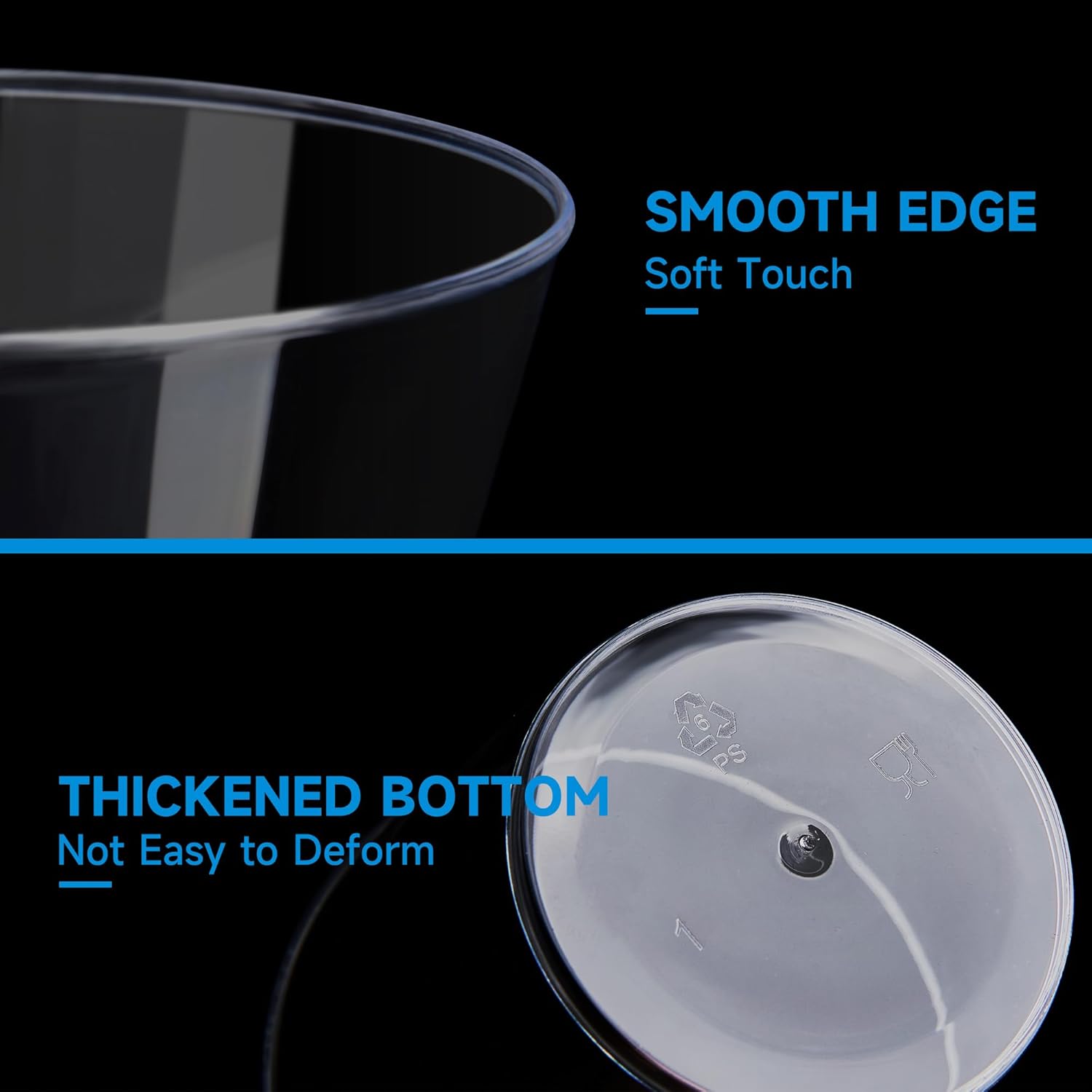 RACETOP 9 Oz Clear Plastic Cups 100 Pack