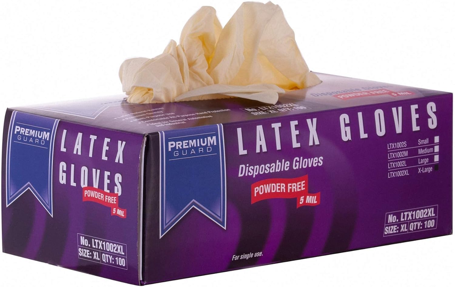 Premium Guard Disposable Latex Gloves XL 100 per Box