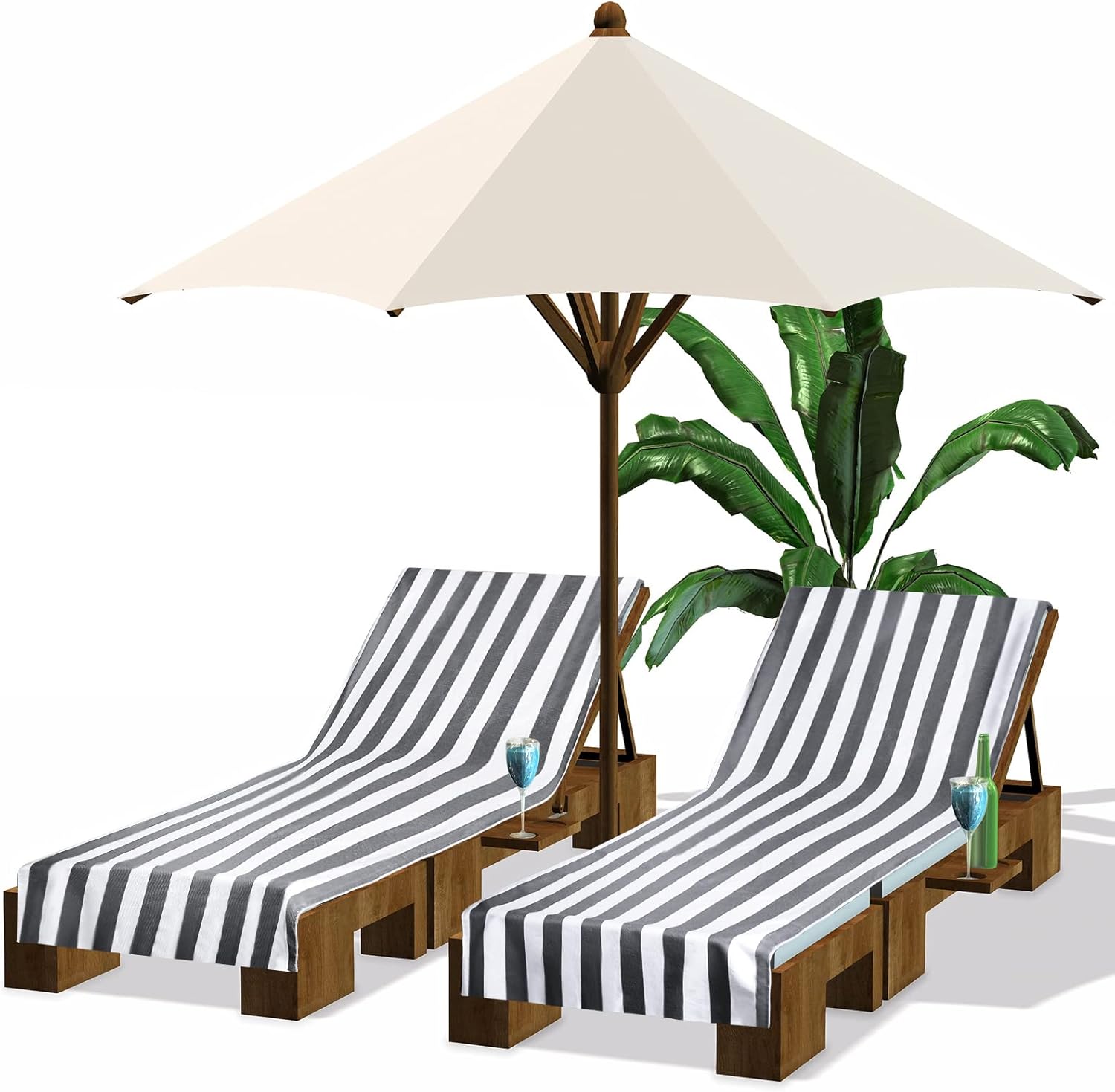 Fumete 2 Pack Pool Chaise Lounge Covers