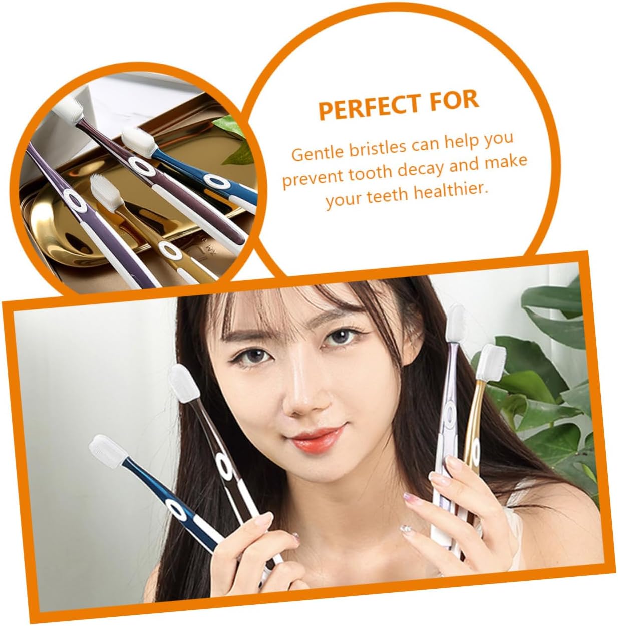 10pcs Soft Nano Toothbrush Heads Set for Sensitive Gums